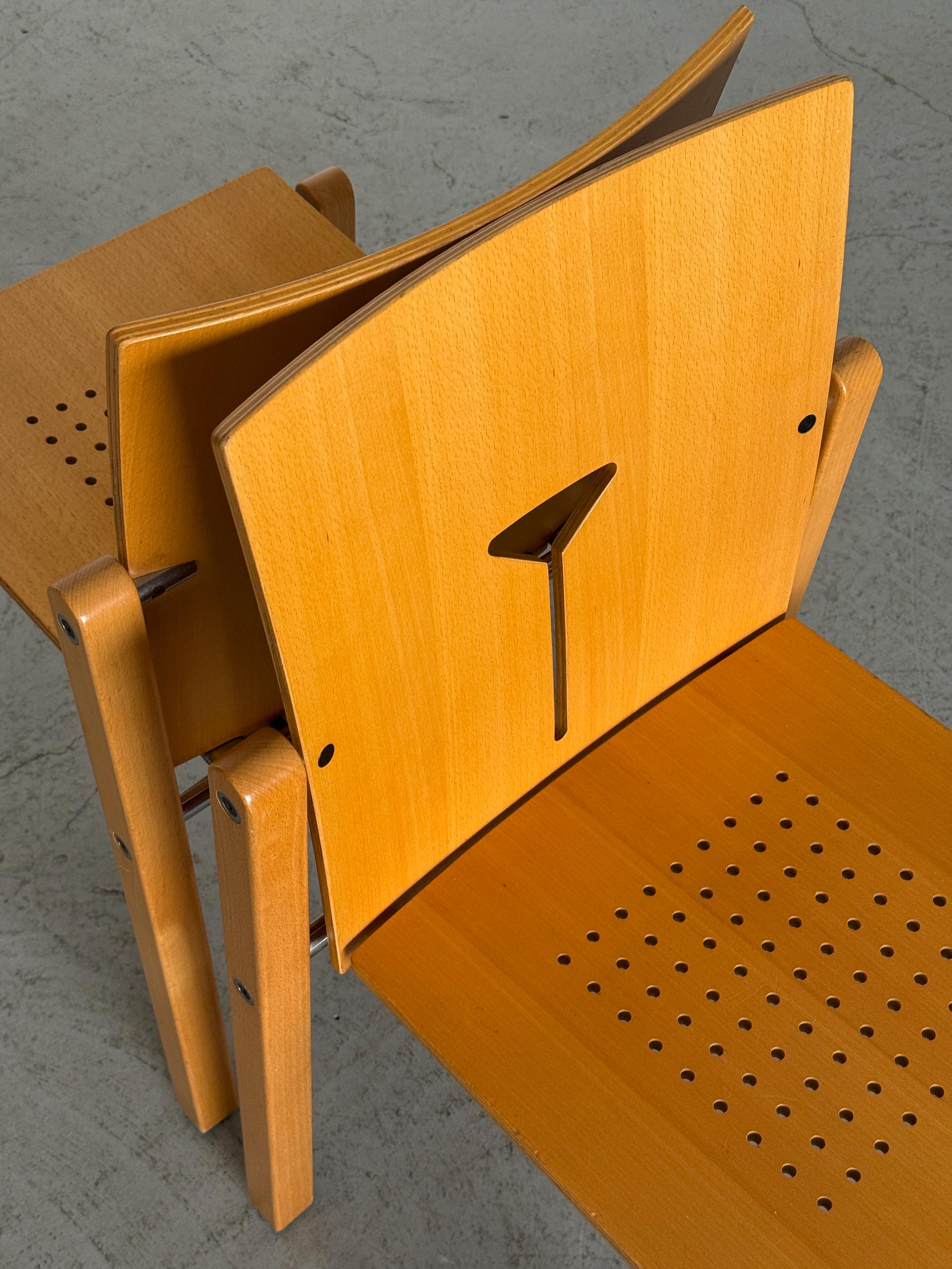 Y-Cut Postmodern Stacking Chair by Dietiker Switzerland