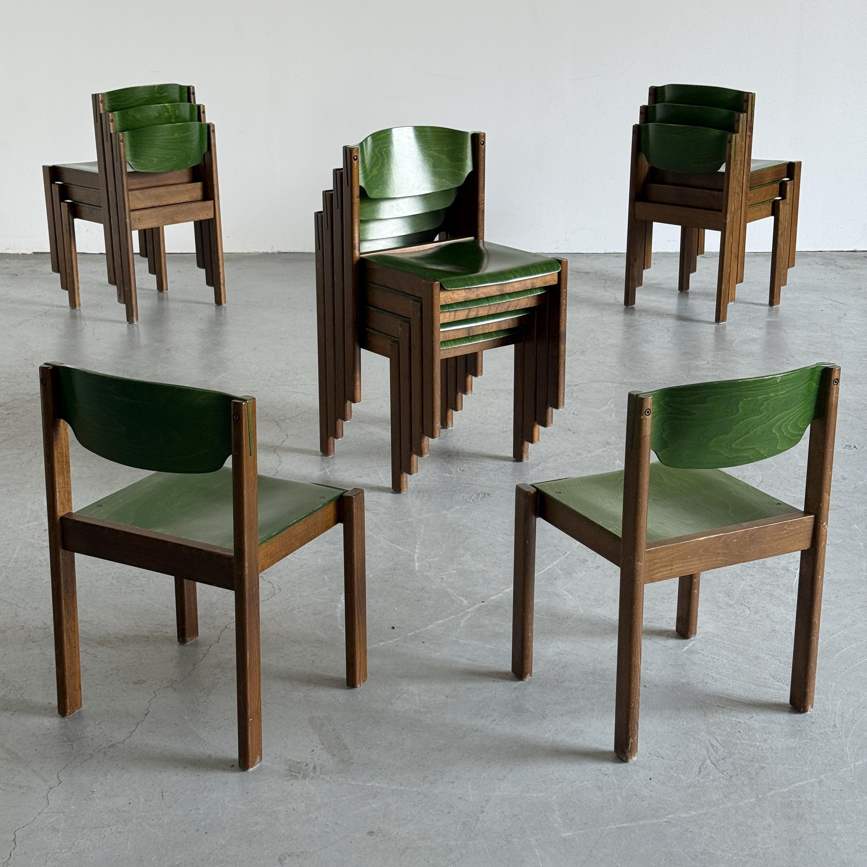 Mid-Century Stacking Chairs by Kusch + Co