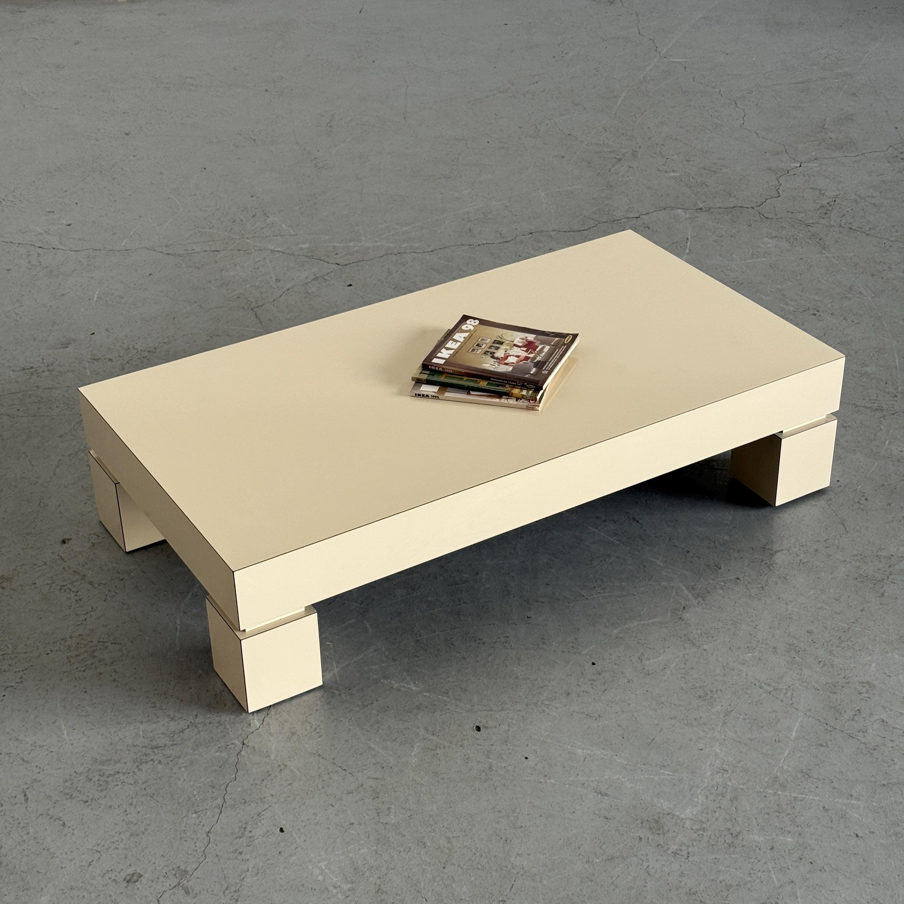 Rectangular Cream Lacquer Coffee Table