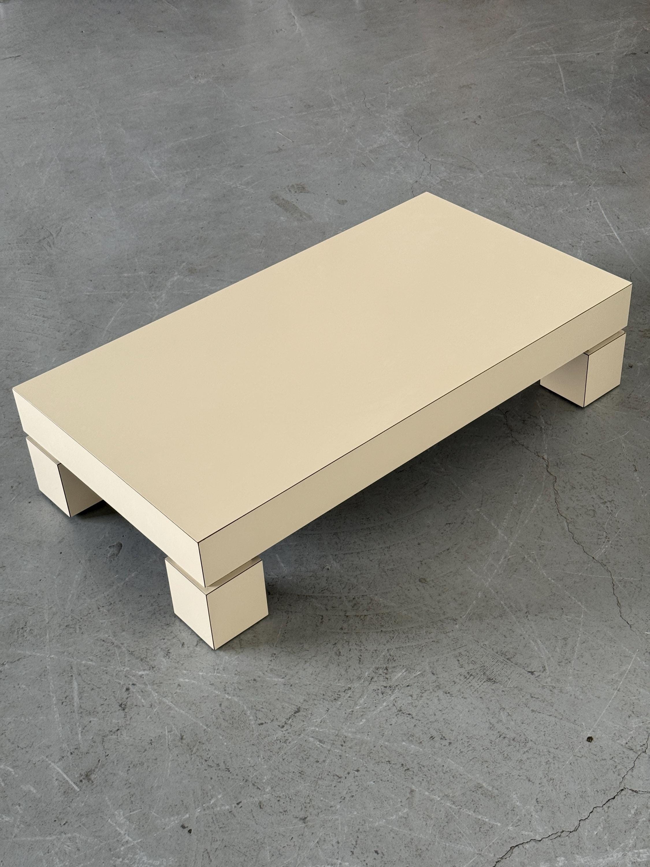 Rectangular Cream Lacquer Coffee Table