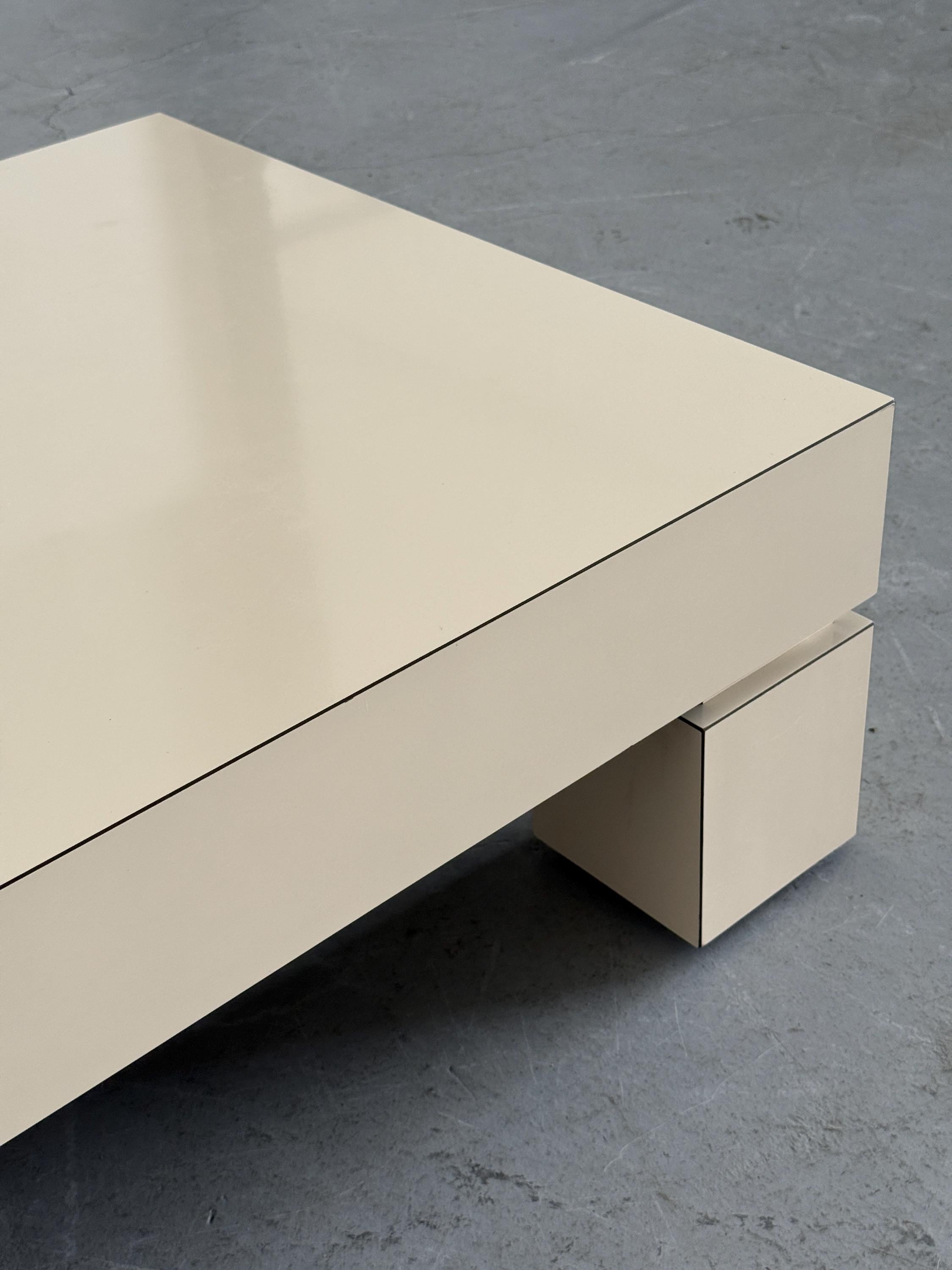 Rectangular Cream Lacquer Coffee Table
