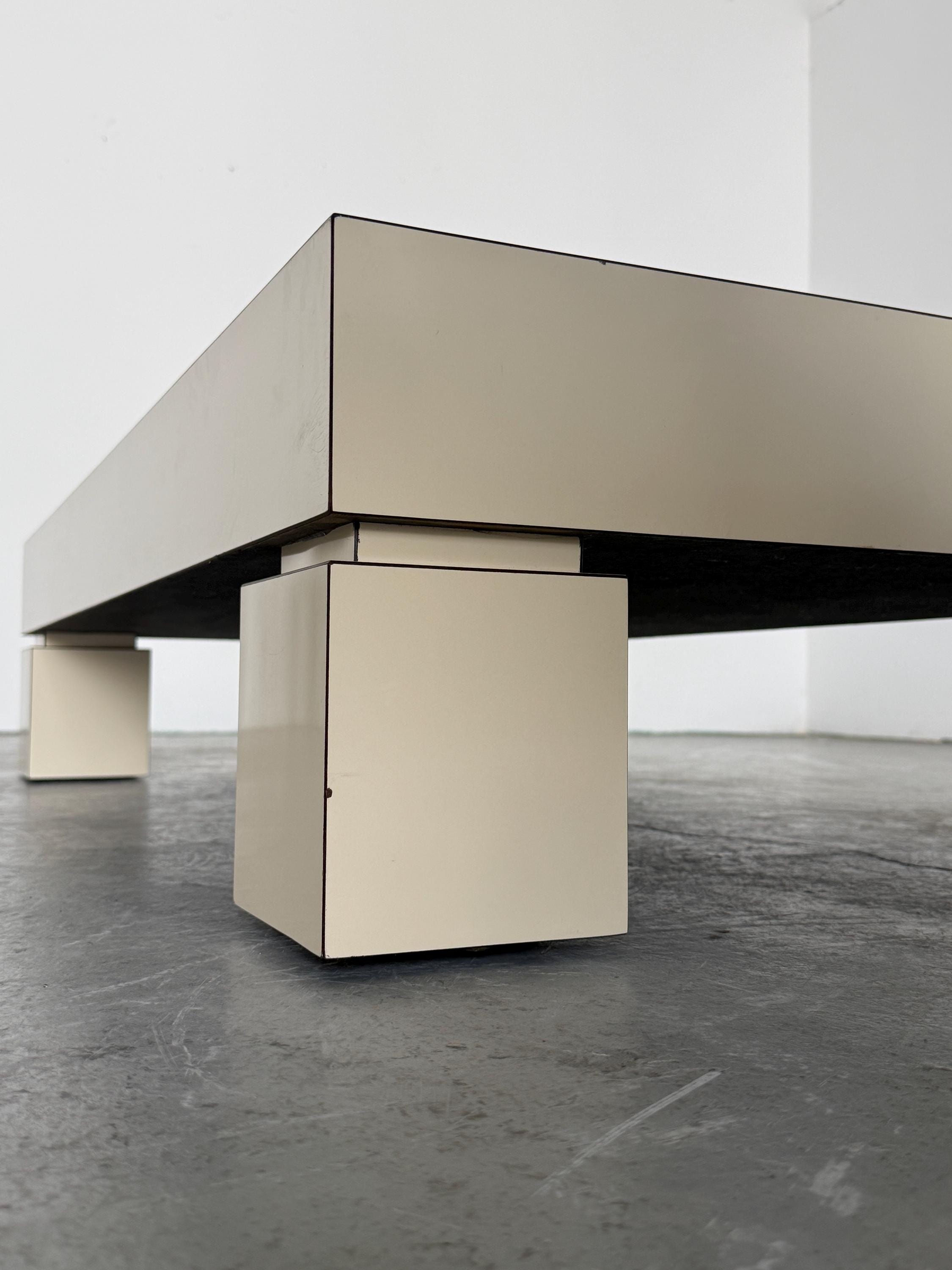 Rectangular Cream Lacquer Coffee Table