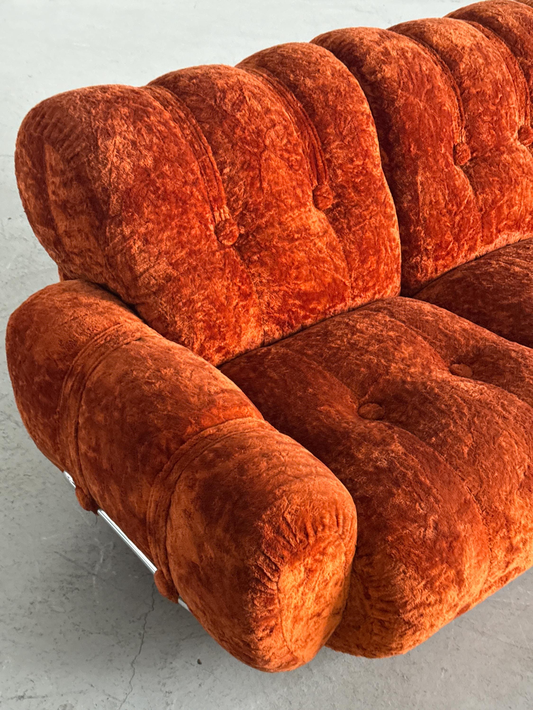Space Age Rust-Orange Cloud Sofa