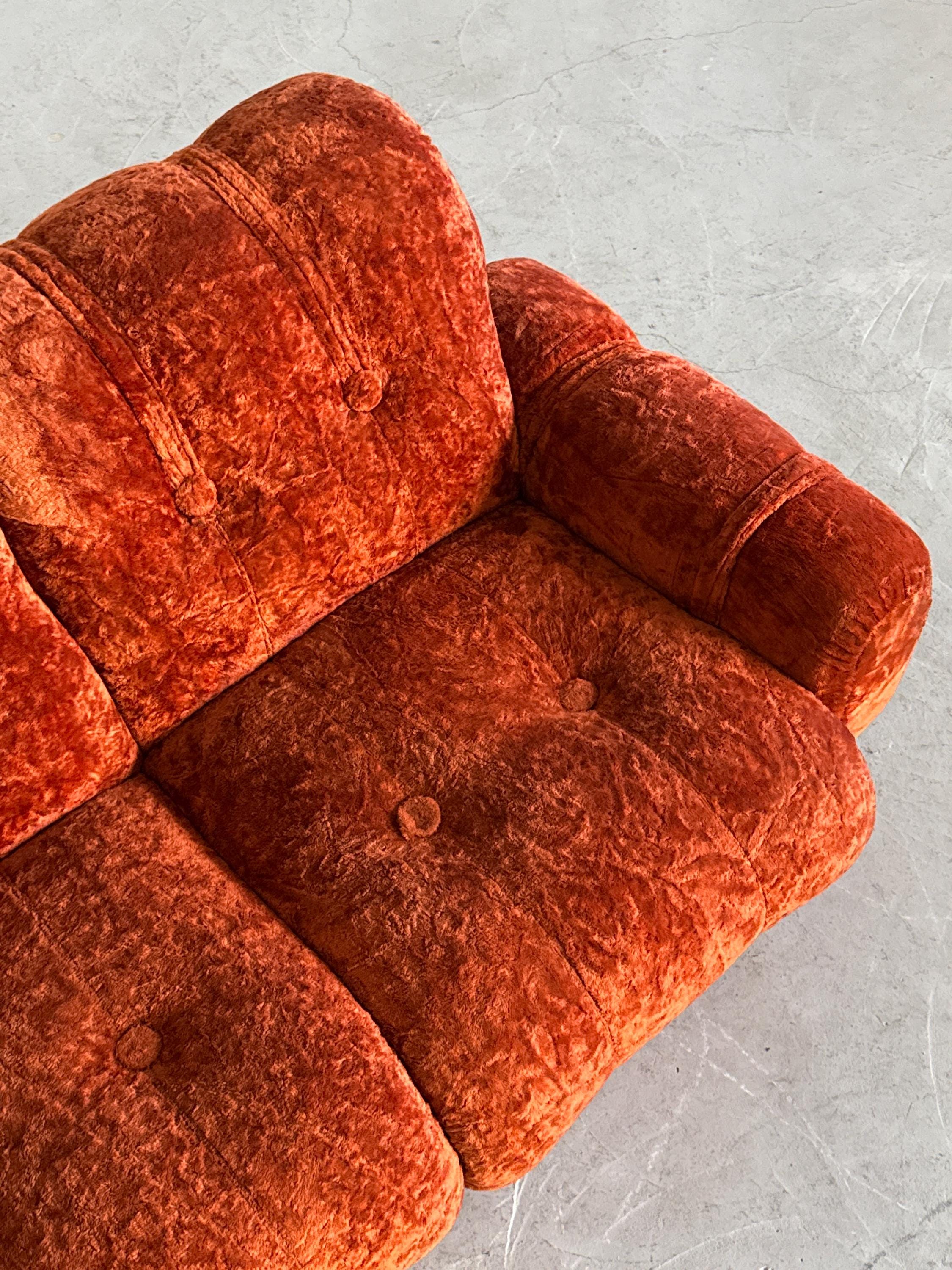 Space Age Rust-Orange Cloud Sofa