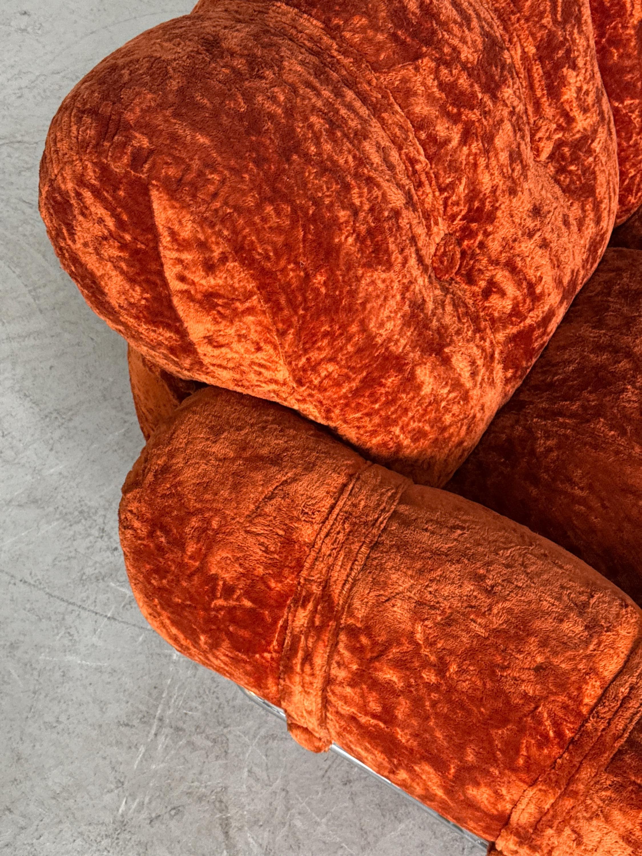 Space Age Rust-Orange Cloud Sofa