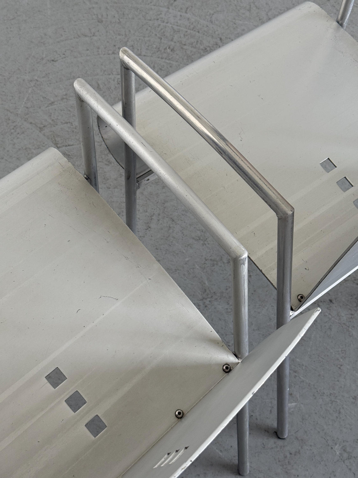 Aluminium Armchairs by Christian Duc for the Croixement Restaurant