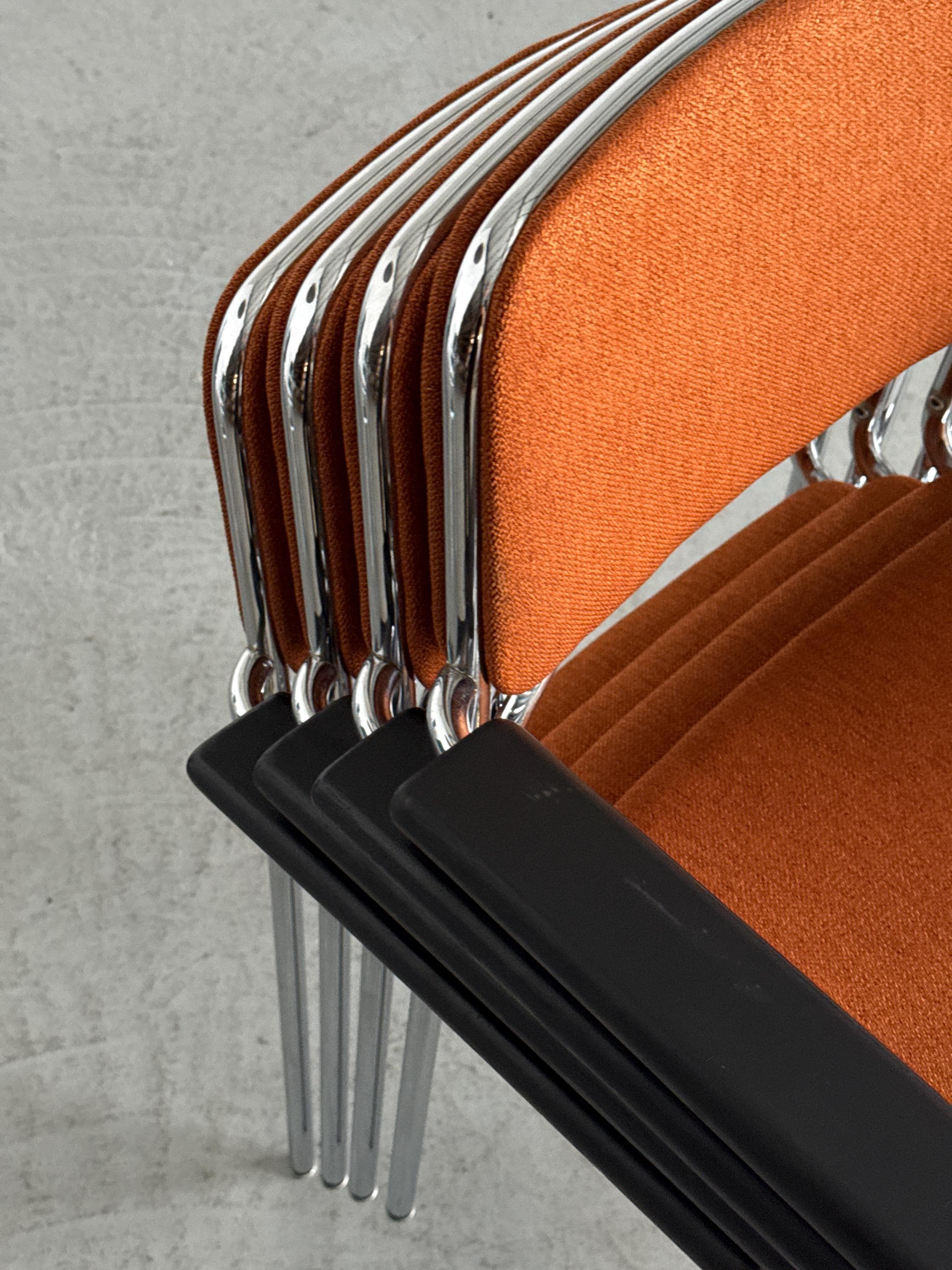 Mid-Century Tubular Steel Armchairs Attributed to Lammhults