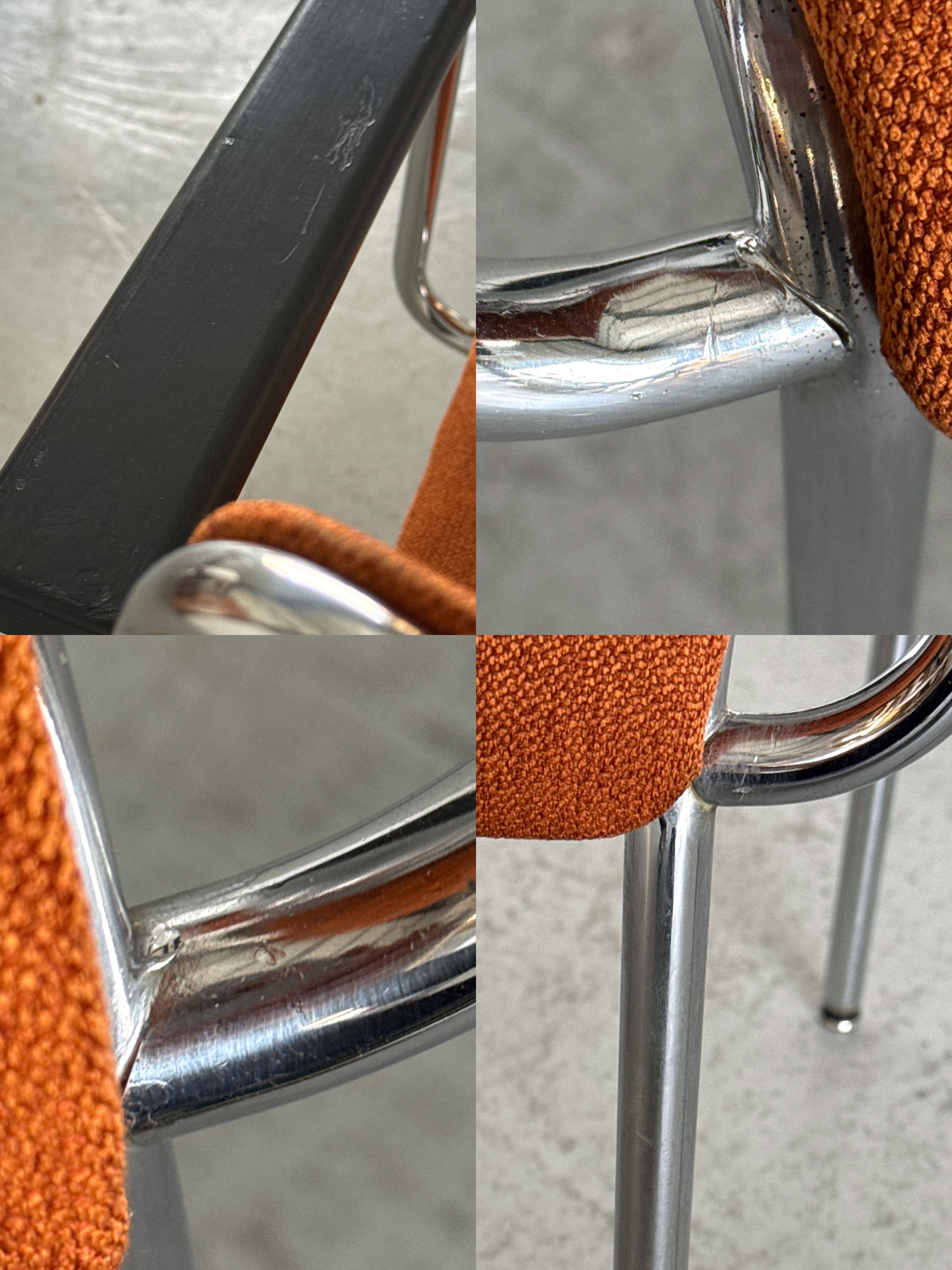 Mid-Century Tubular Steel Armchairs Attributed to Lammhults