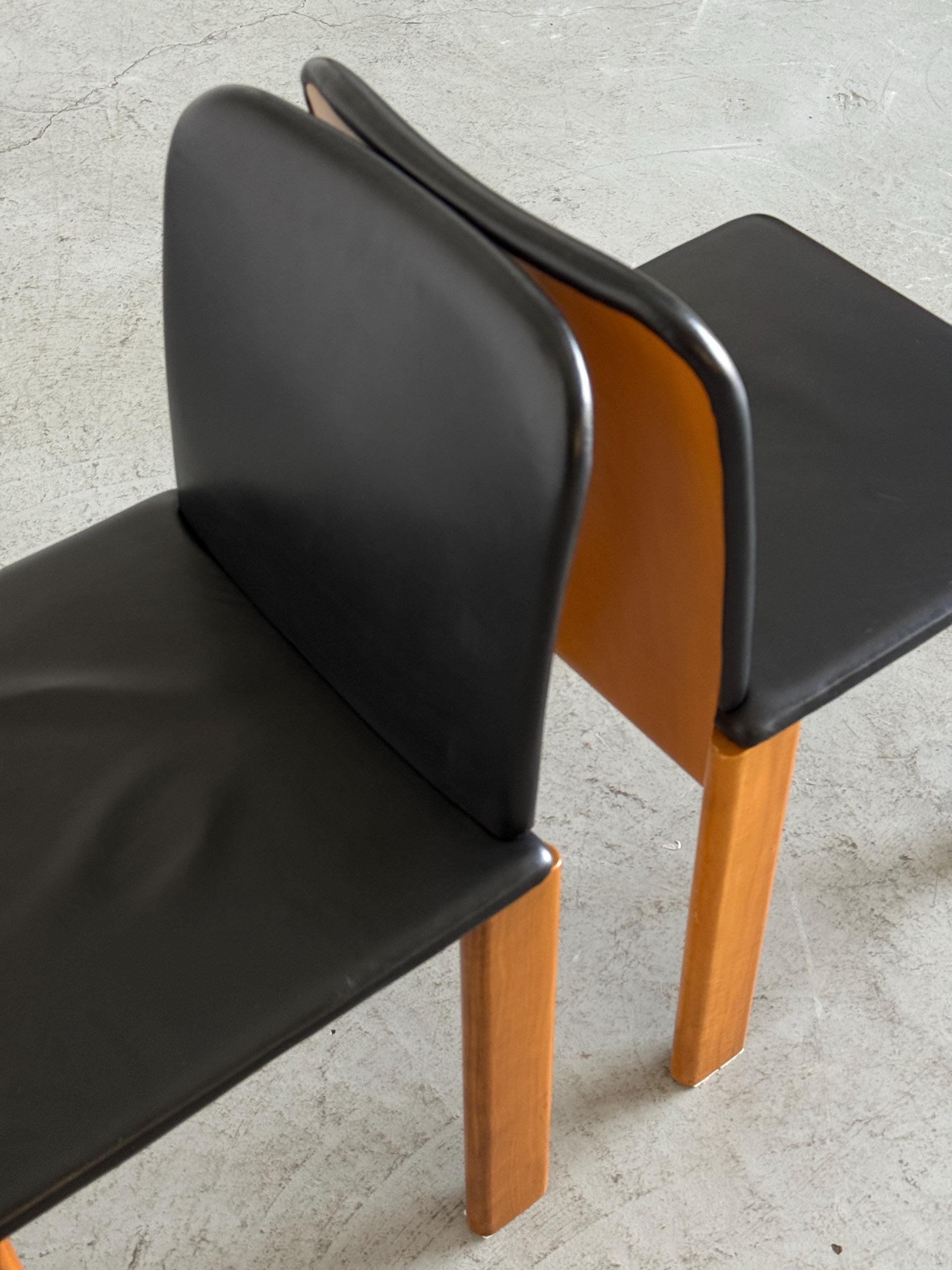 Italian Elegant Modern Leather Dining Chair