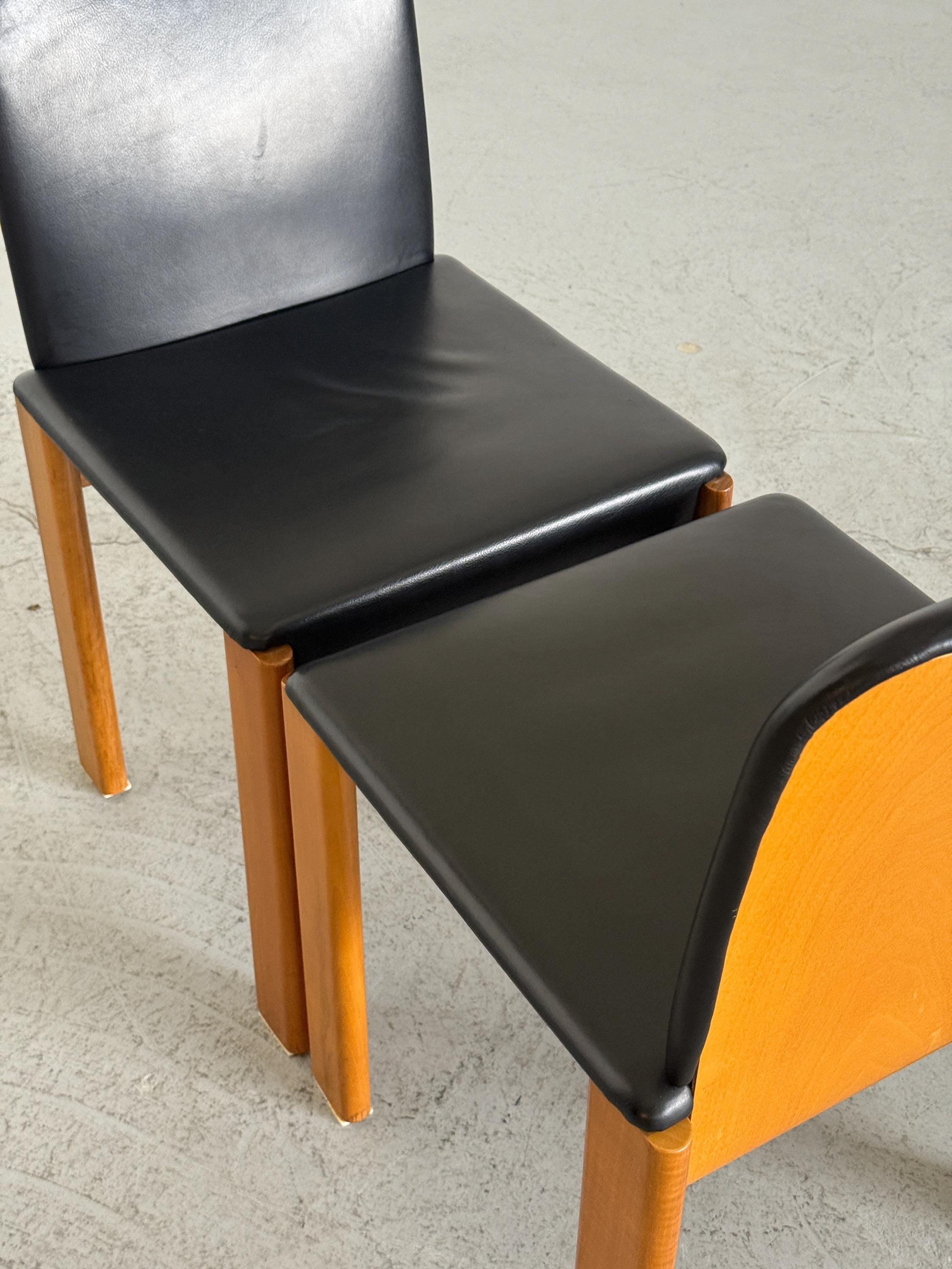 Italian Elegant Modern Leather Dining Chair