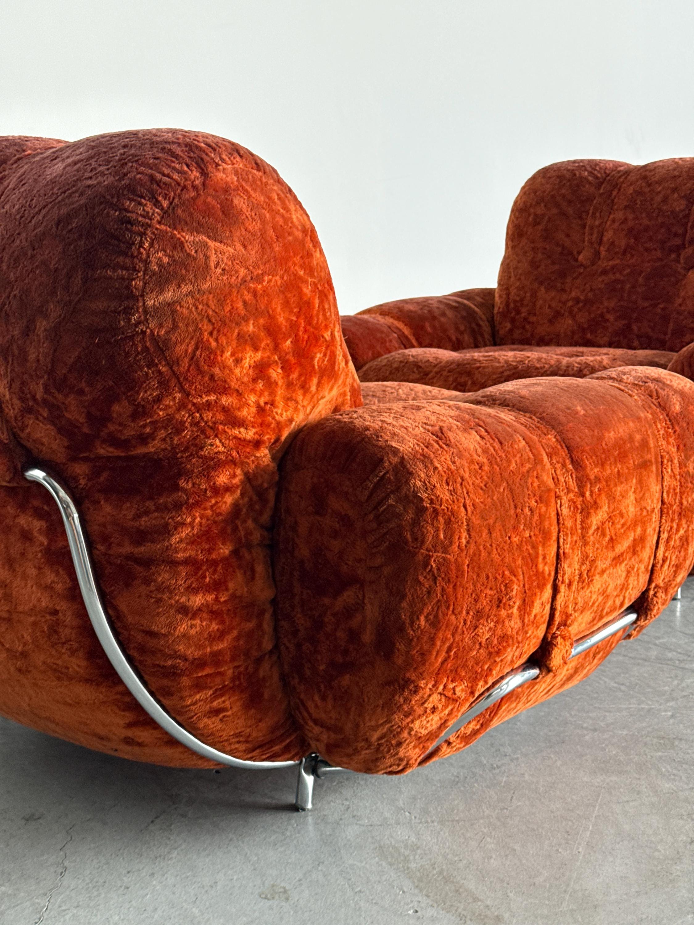Space Age Rust-Orange Cloud Lounge Chairs