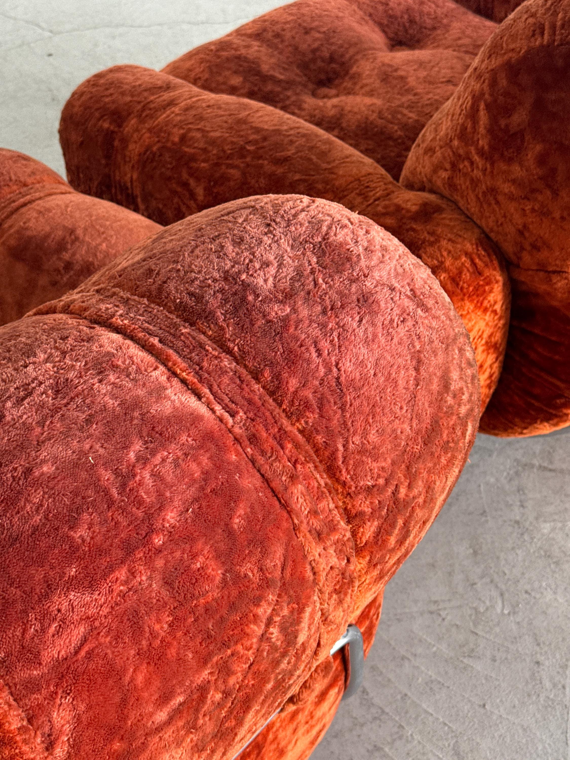Space Age Rust-Orange Cloud Lounge Chairs