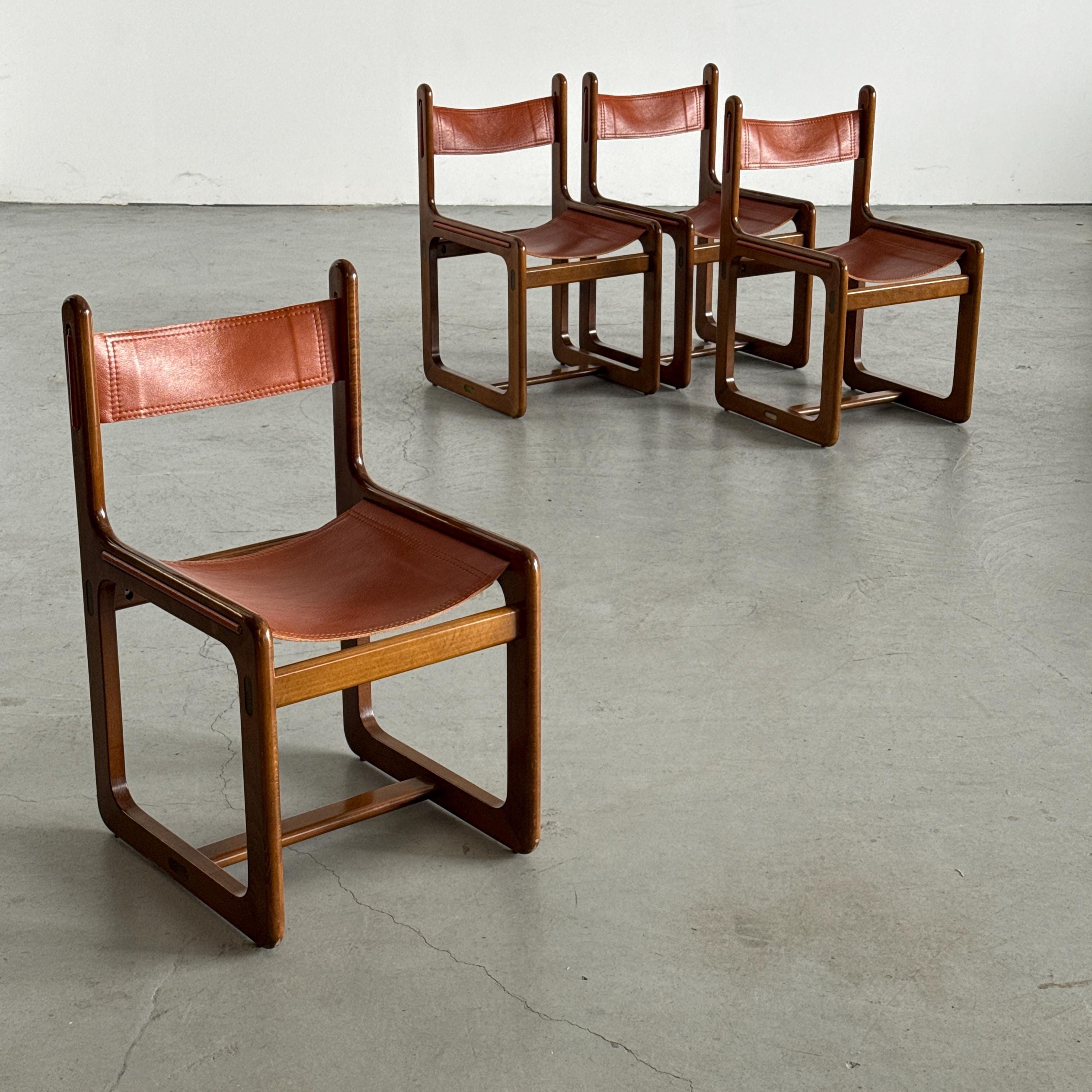 Leather Chairs Attributed to Gigi Radice & Pierangelo Gallotti