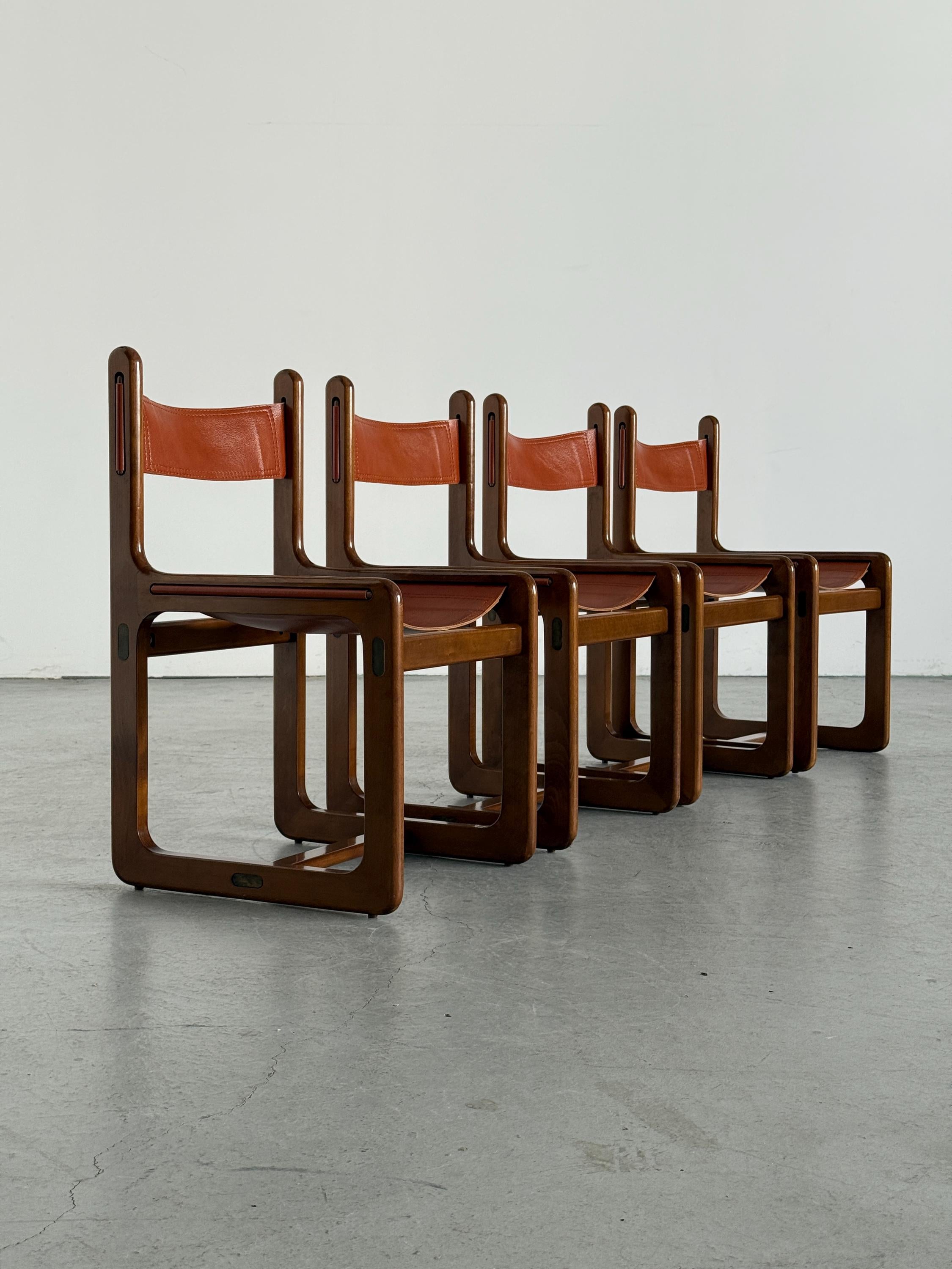 Leather Chairs Attributed to Gigi Radice & Pierangelo Gallotti