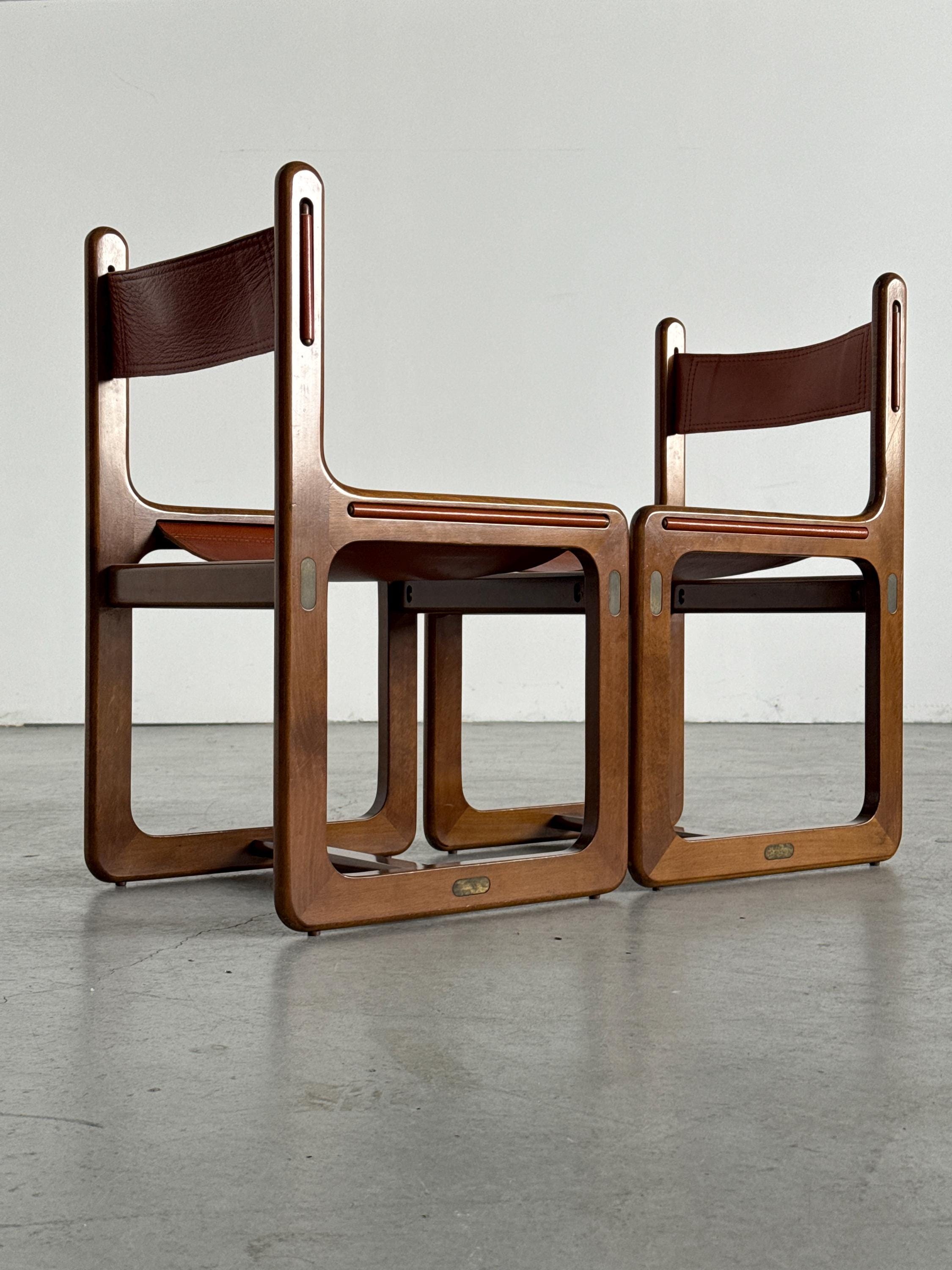 Leather Chairs Attributed to Gigi Radice & Pierangelo Gallotti
