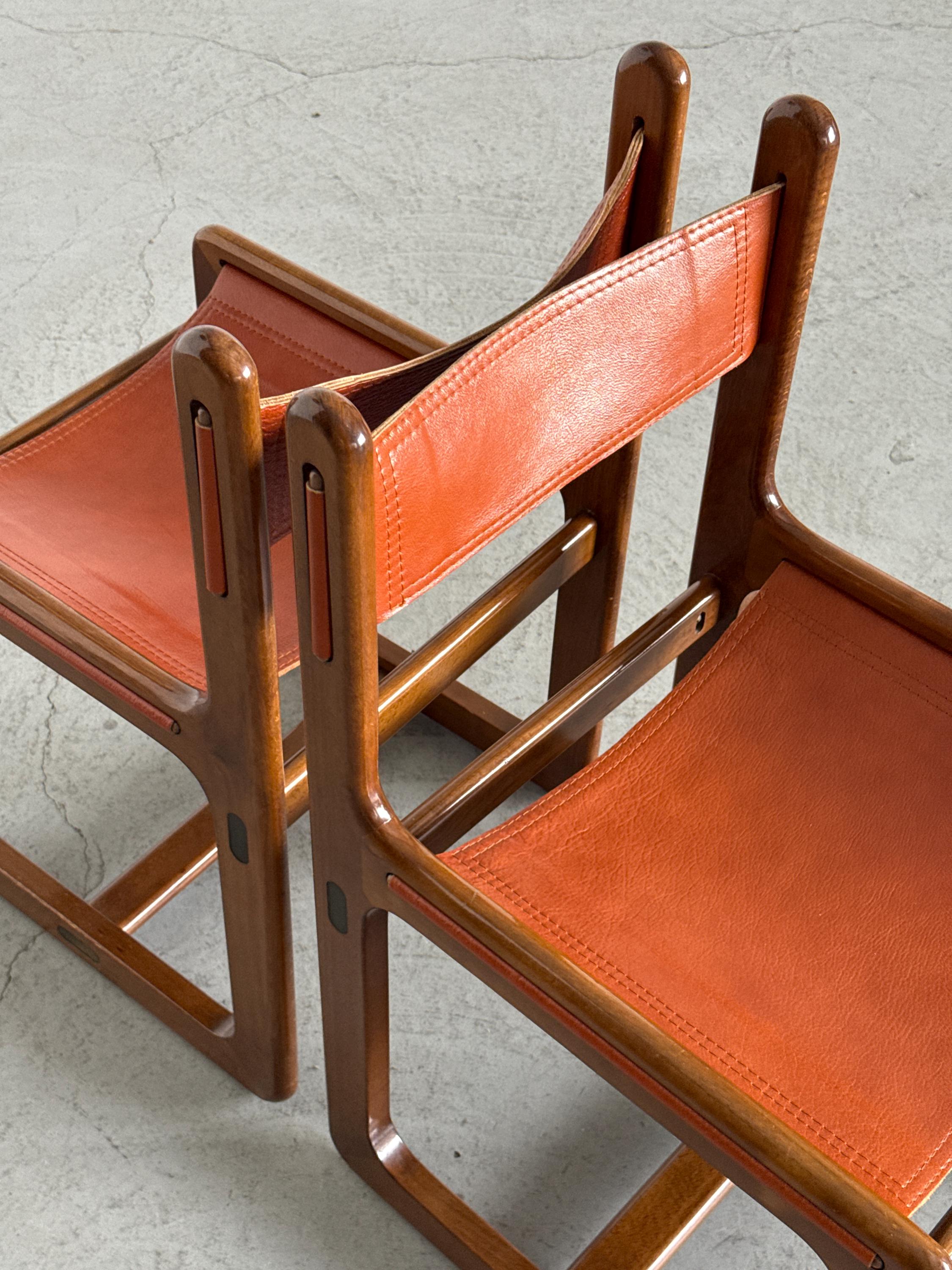 Leather Chairs Attributed to Gigi Radice & Pierangelo Gallotti