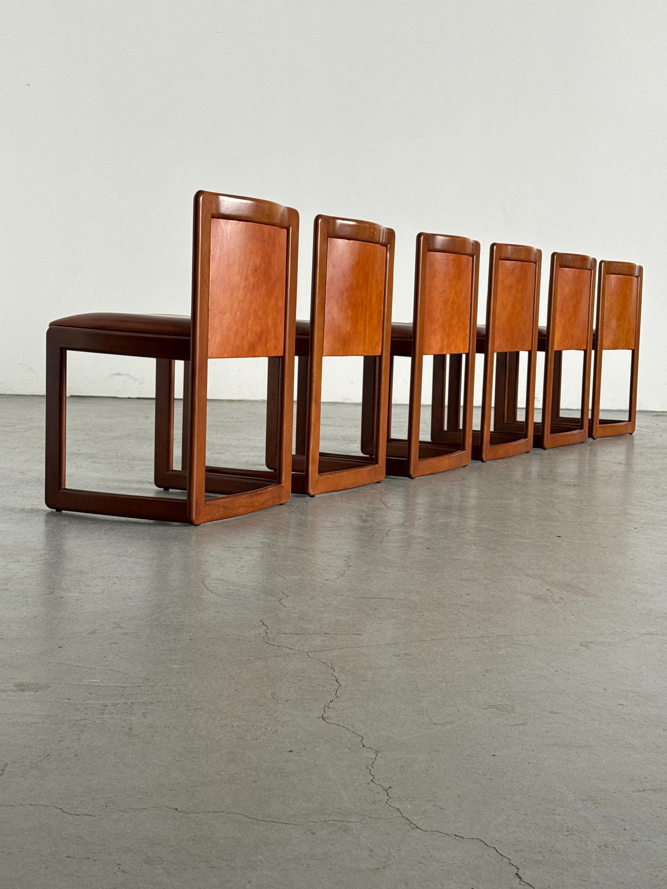 Modern Sculptural Leather Dining Chairs