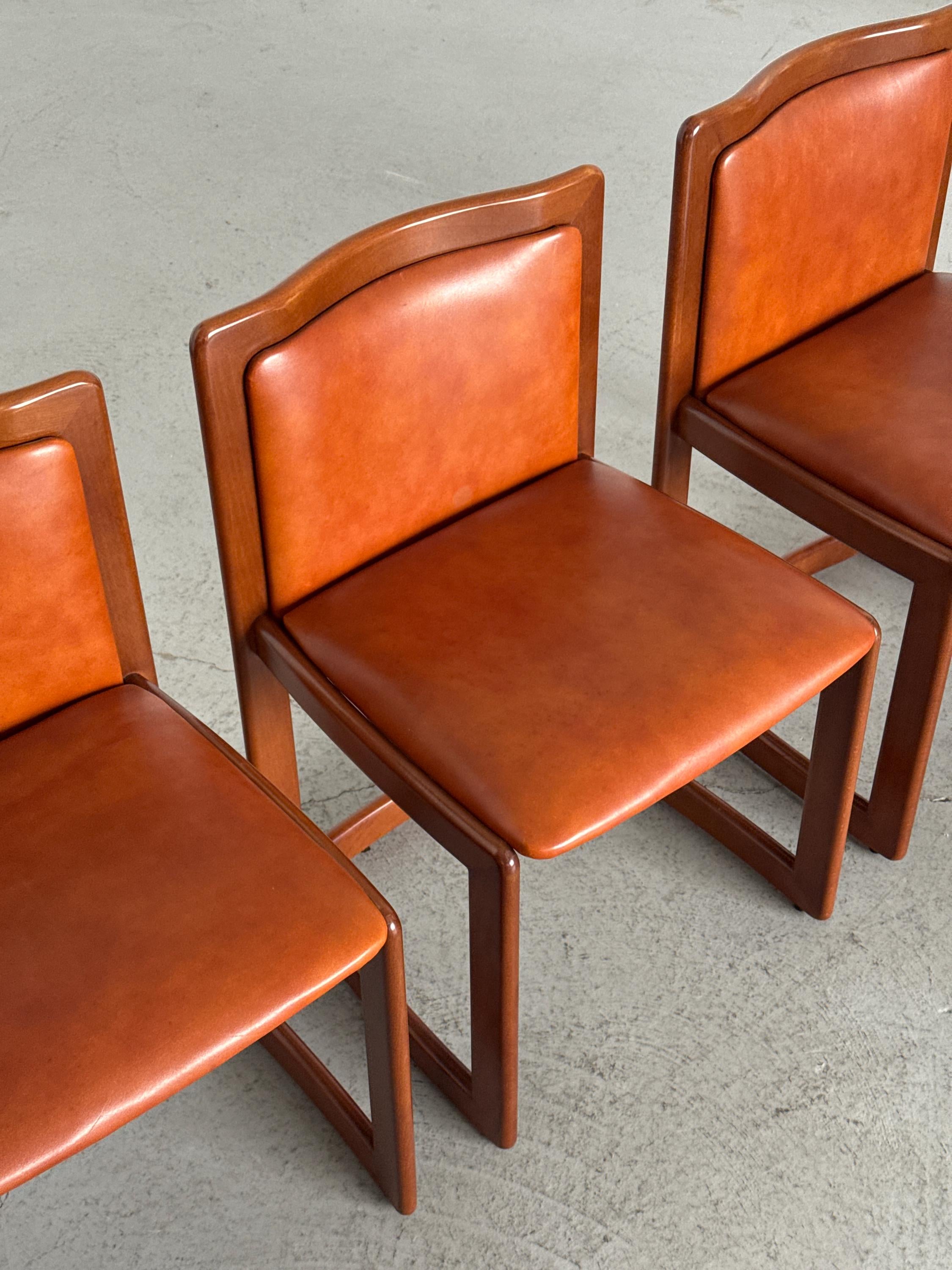 Modern Sculptural Leather Dining Chairs