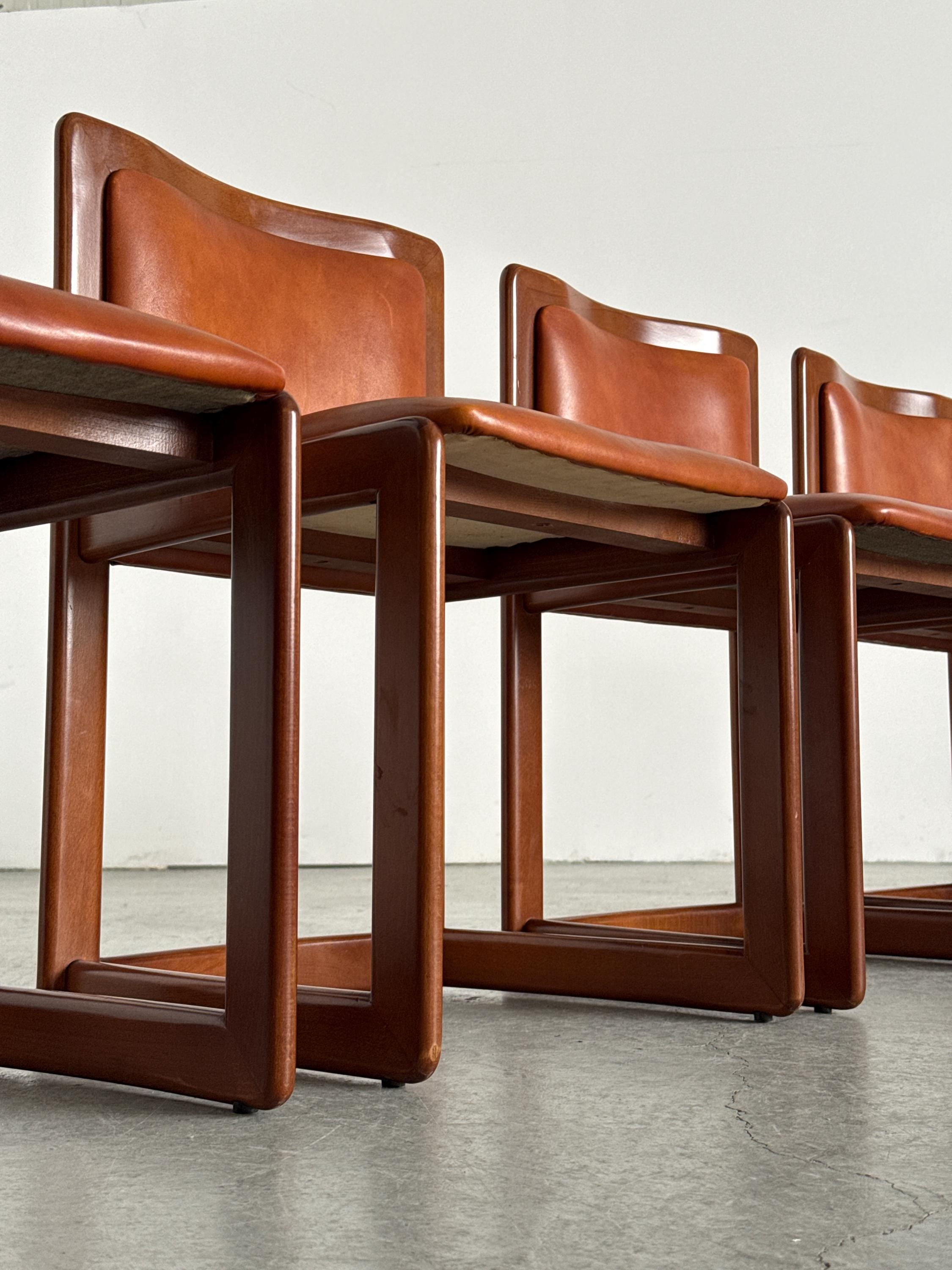 Modern Sculptural Leather Dining Chairs