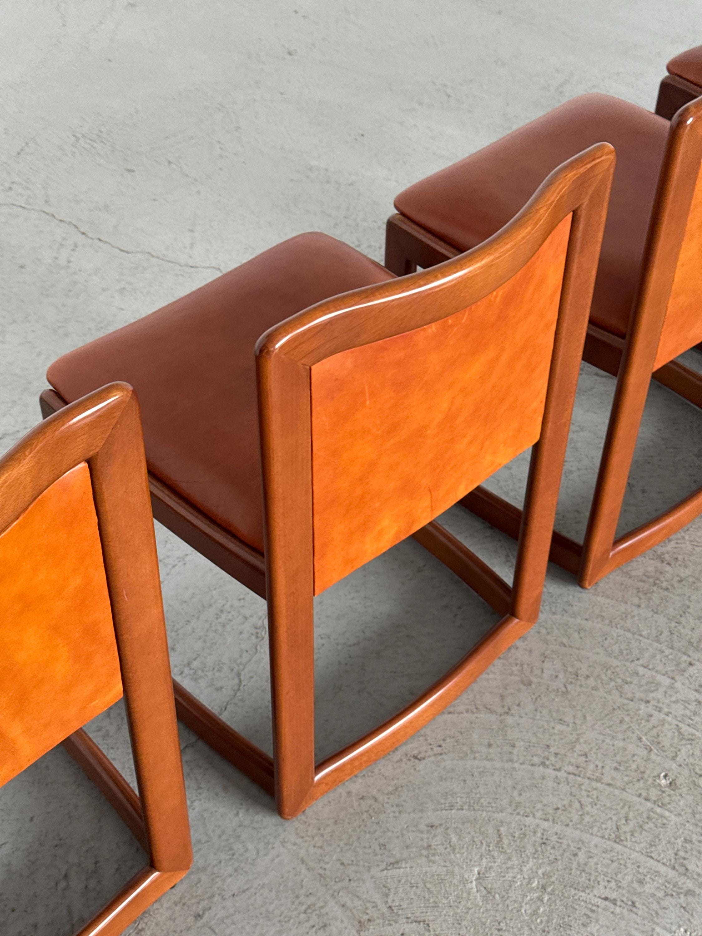 Modern Sculptural Leather Dining Chairs
