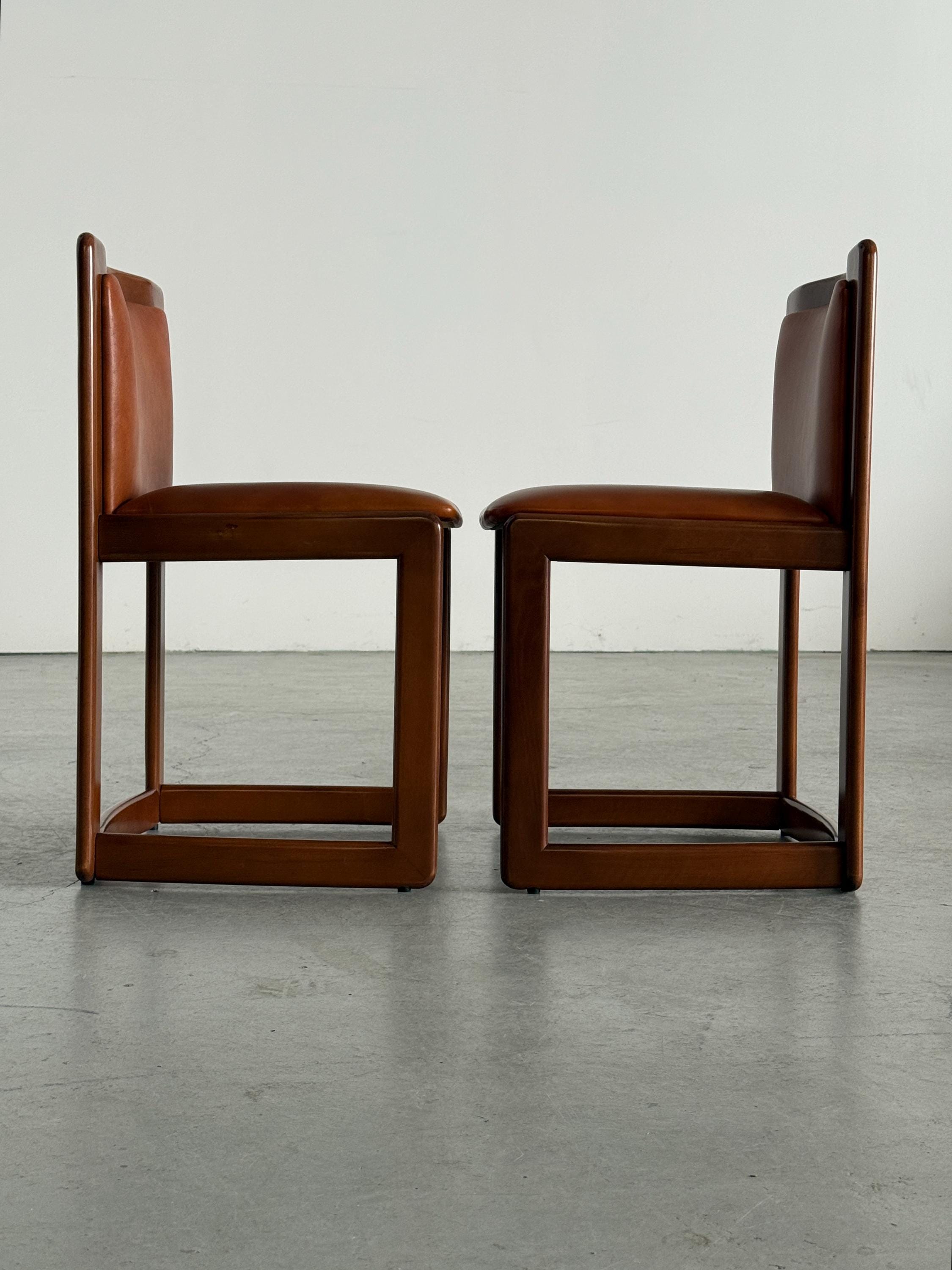 Modern Sculptural Leather Dining Chairs