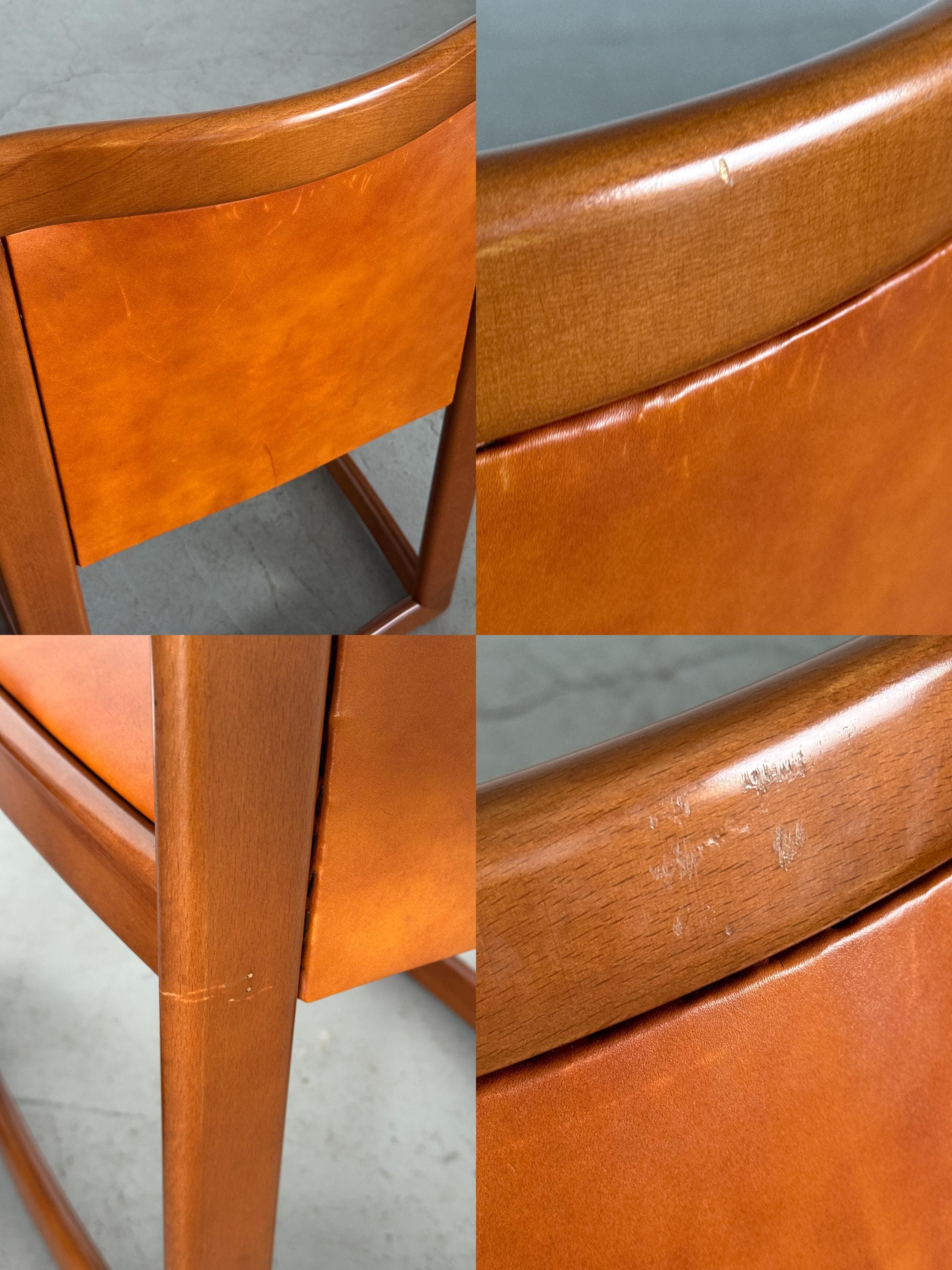 Modern Sculptural Leather Dining Chairs