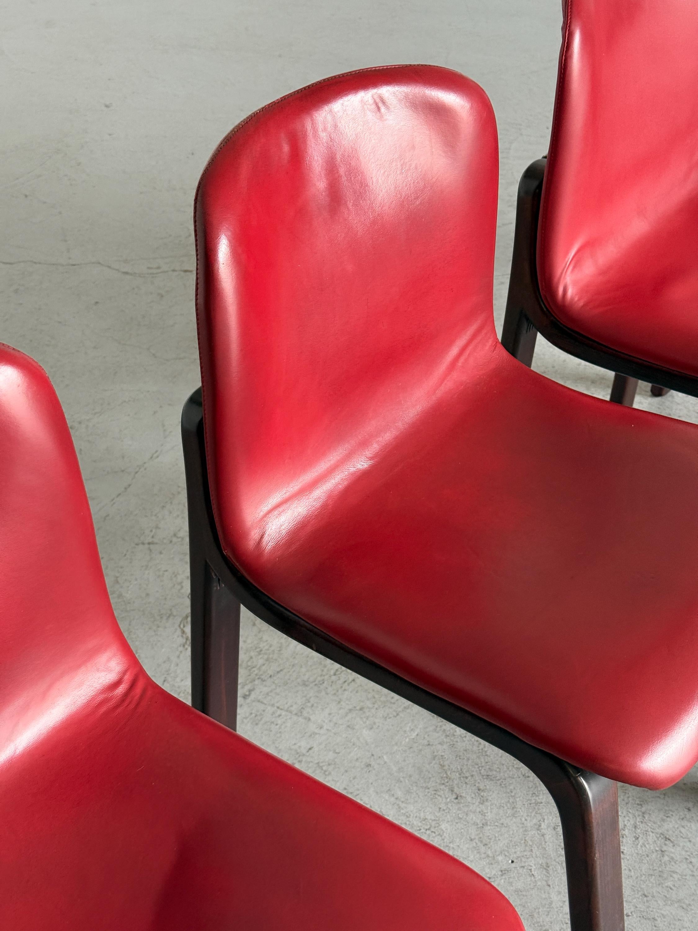 Italian Oxblood Leather Dining Chairs