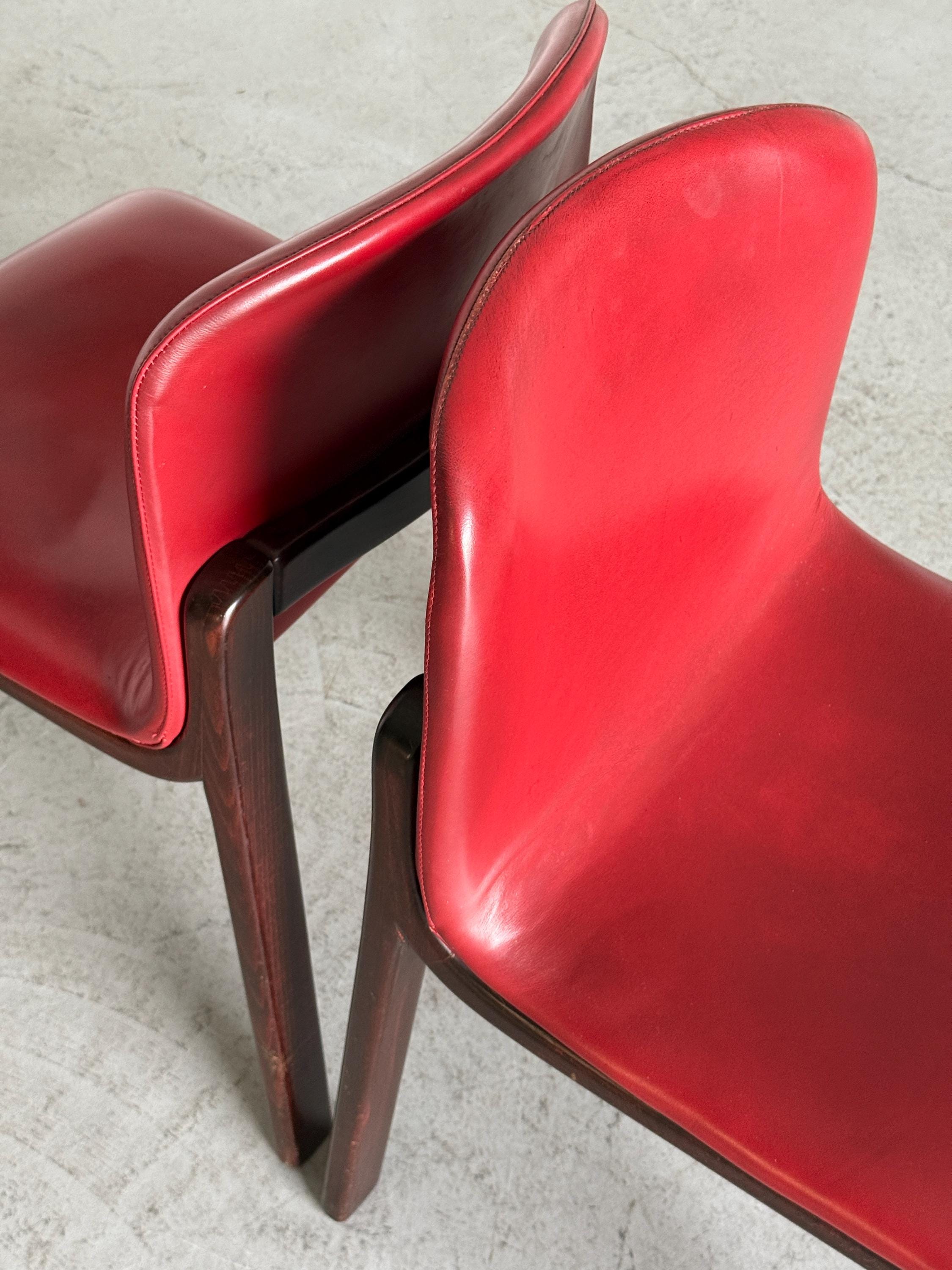 Italian Oxblood Leather Dining Chairs