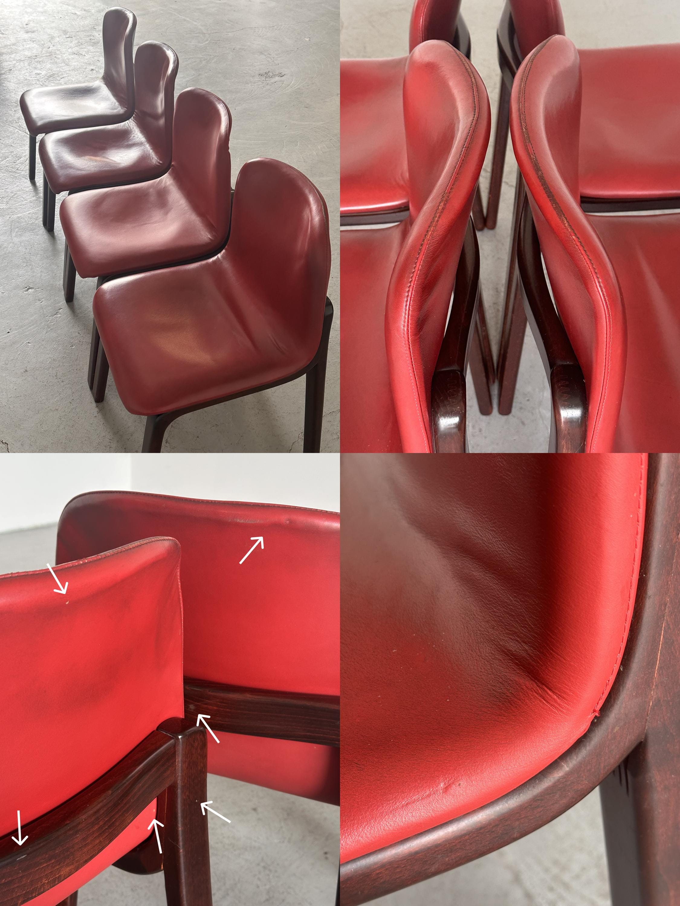 Italian Oxblood Leather Dining Chairs