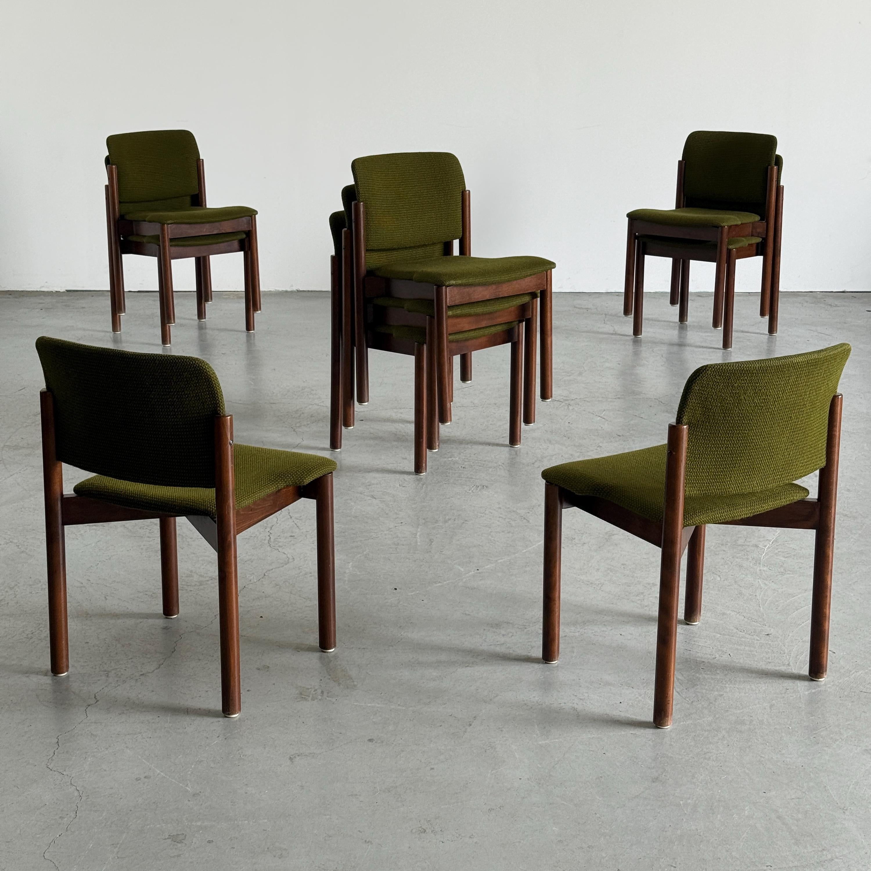 Olive Green Upholstered Stacking Chairs