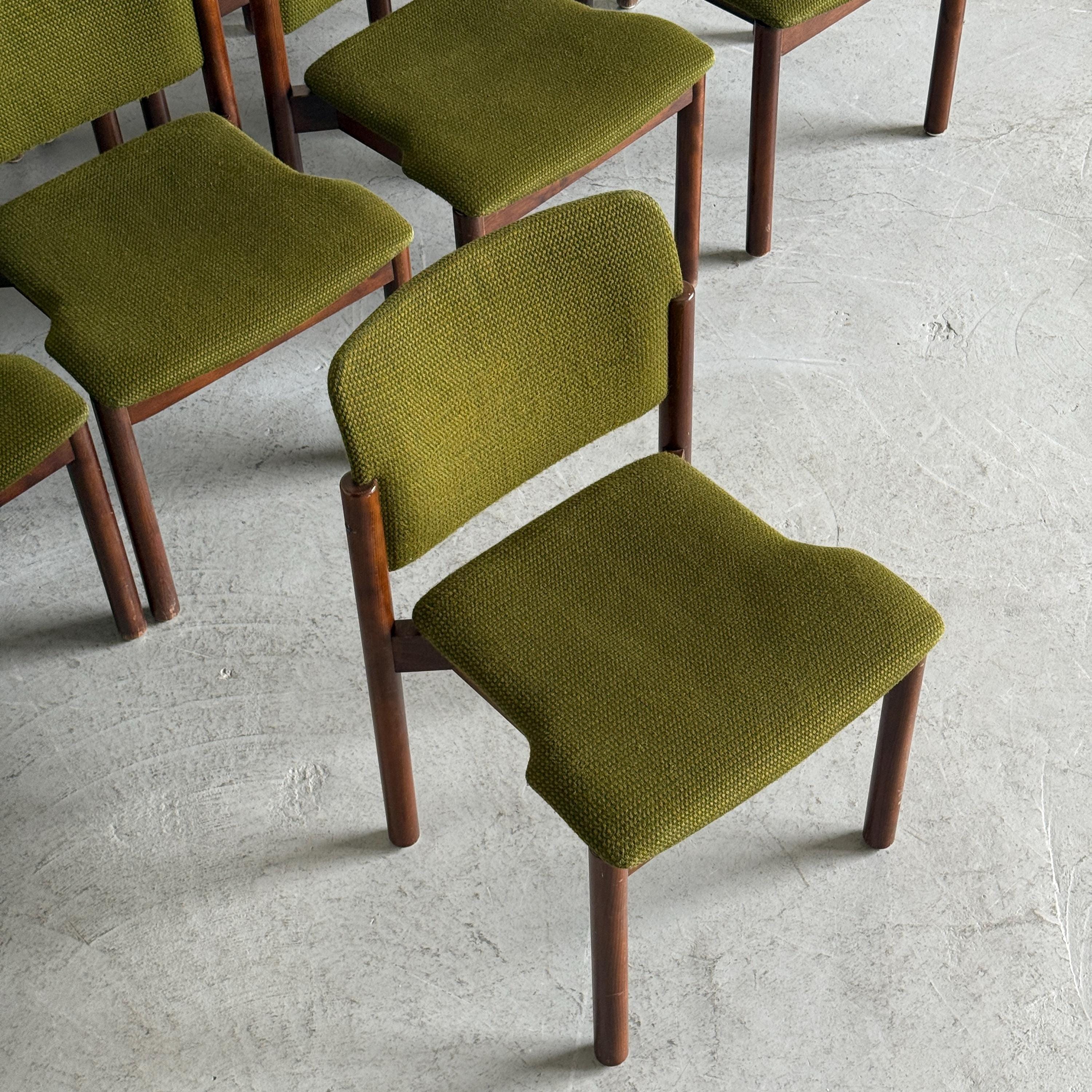 Olive Green Upholstered Stacking Chairs