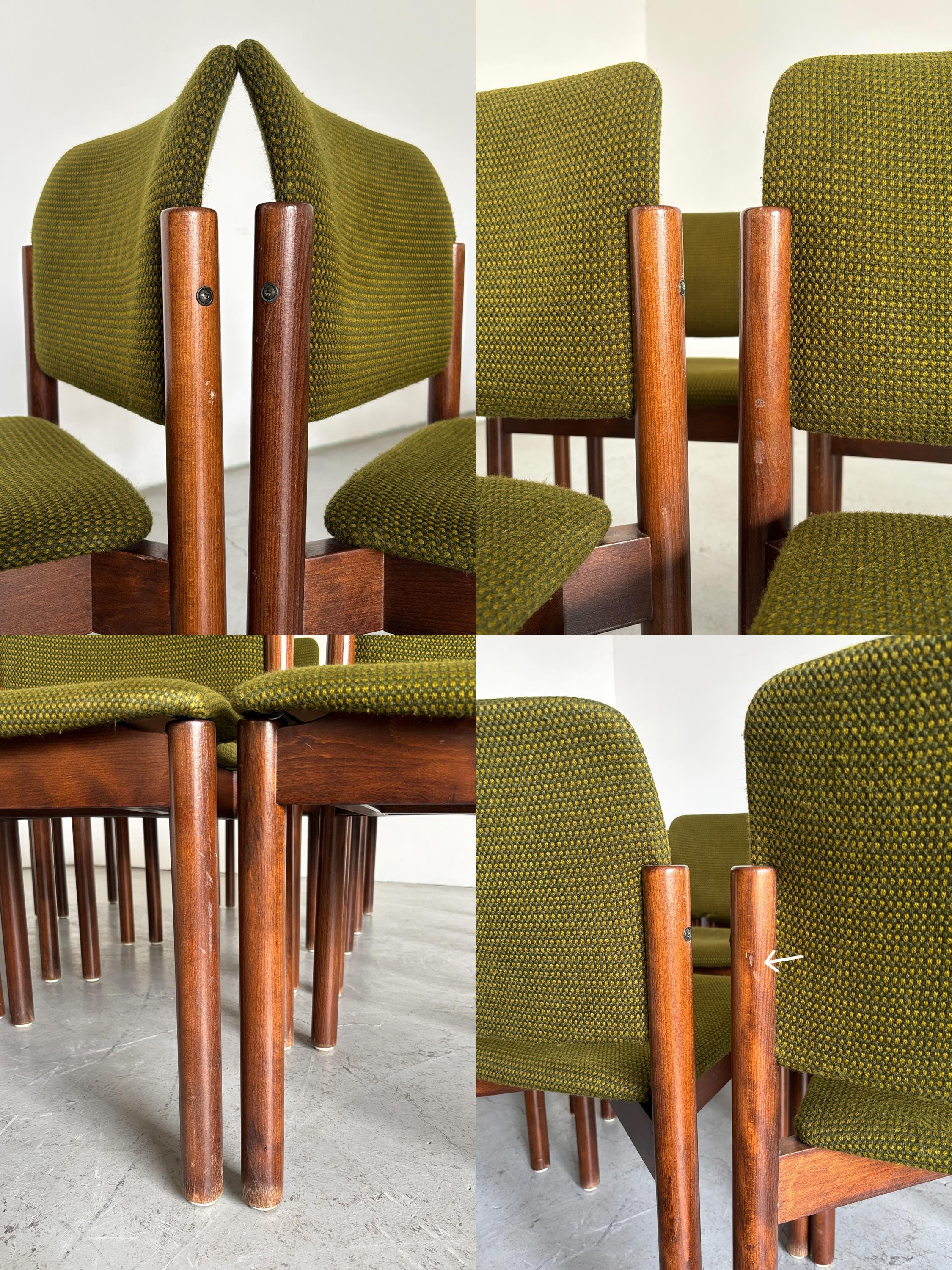 Olive Green Upholstered Stacking Chairs