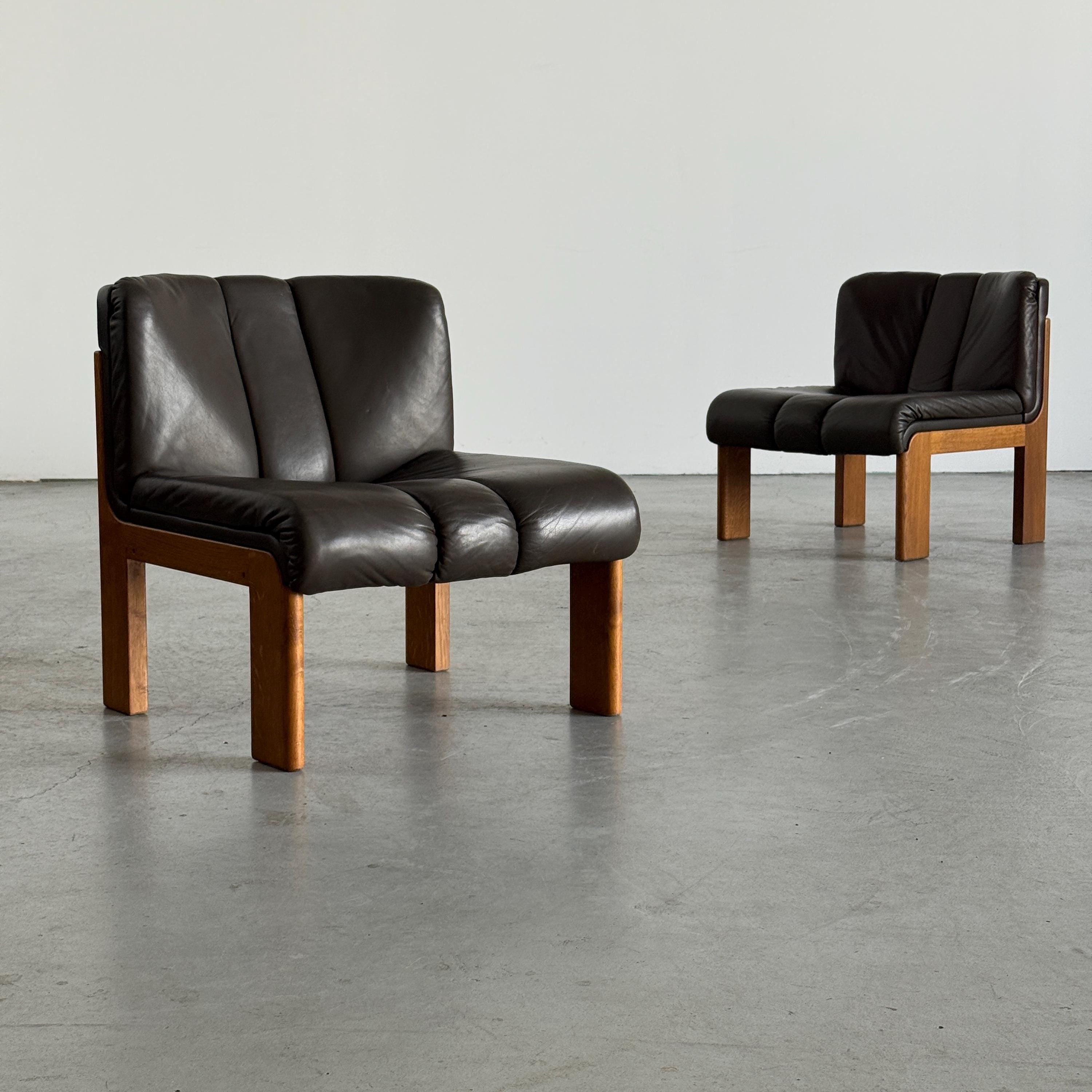 Leather Lounge Chairs 'Eurochair Sessel Nr. 5' by Girsberger
