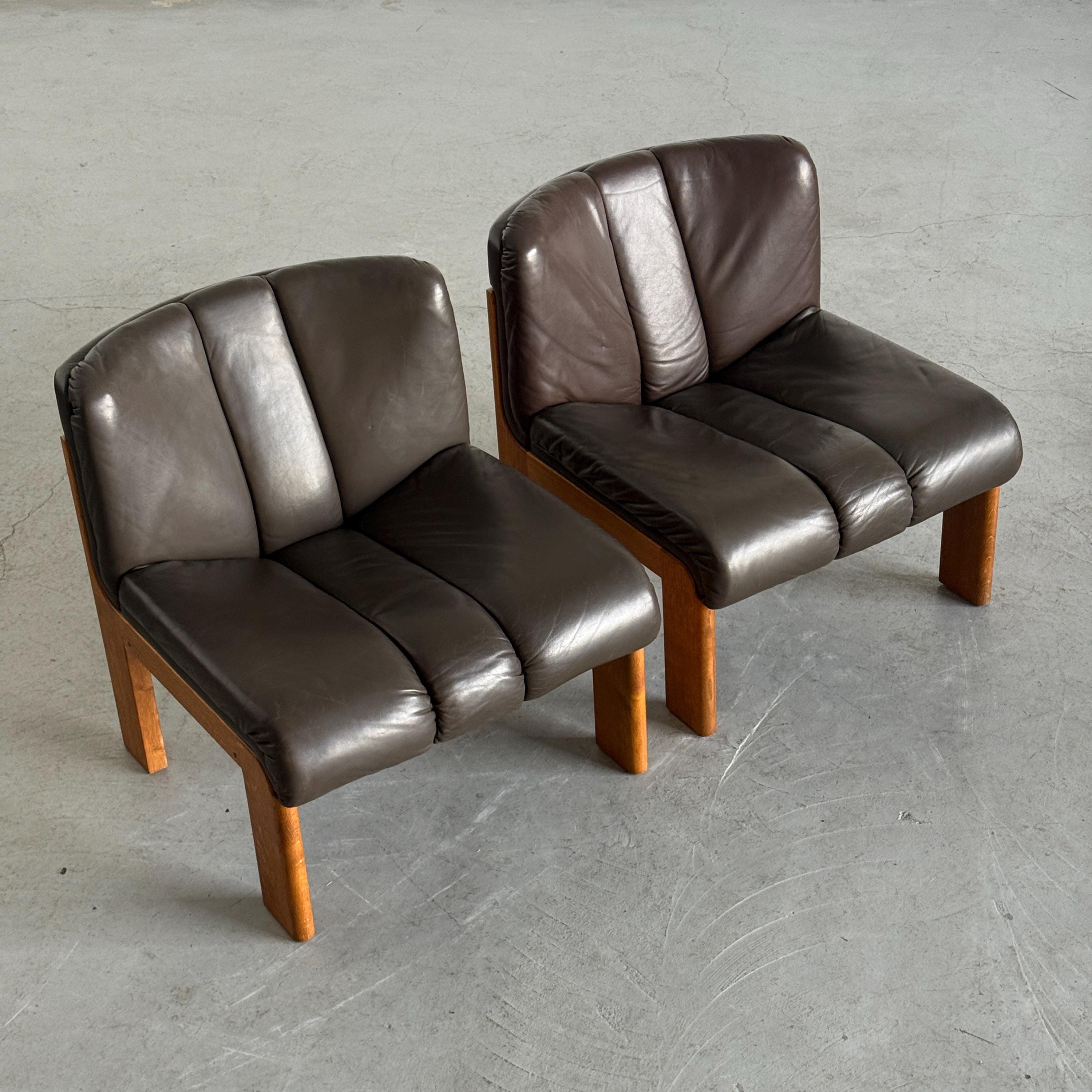 Leather Lounge Chairs 'Eurochair Sessel Nr. 5' by Girsberger