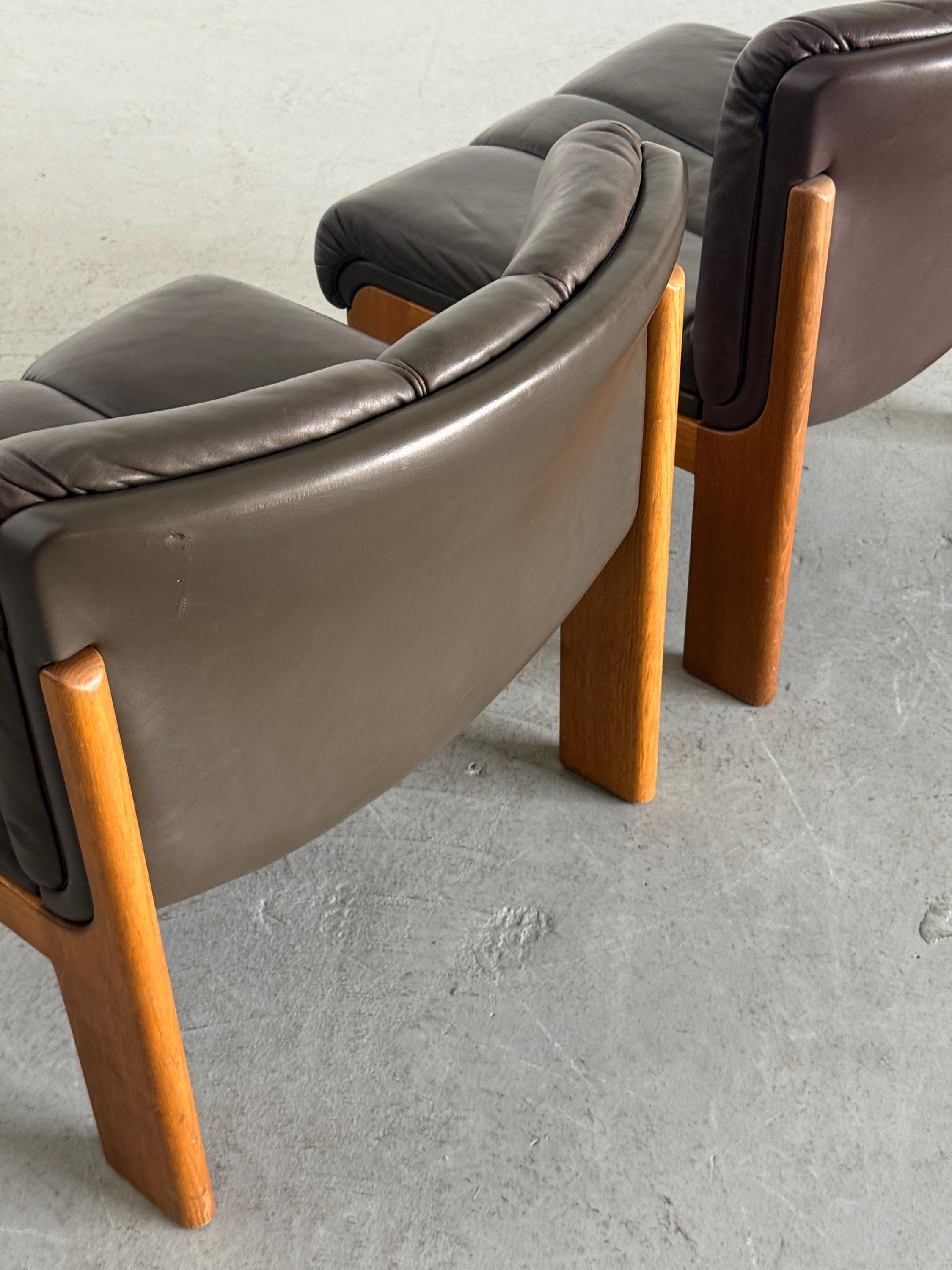 Leather Lounge Chairs 'Eurochair Sessel Nr. 5' by Girsberger