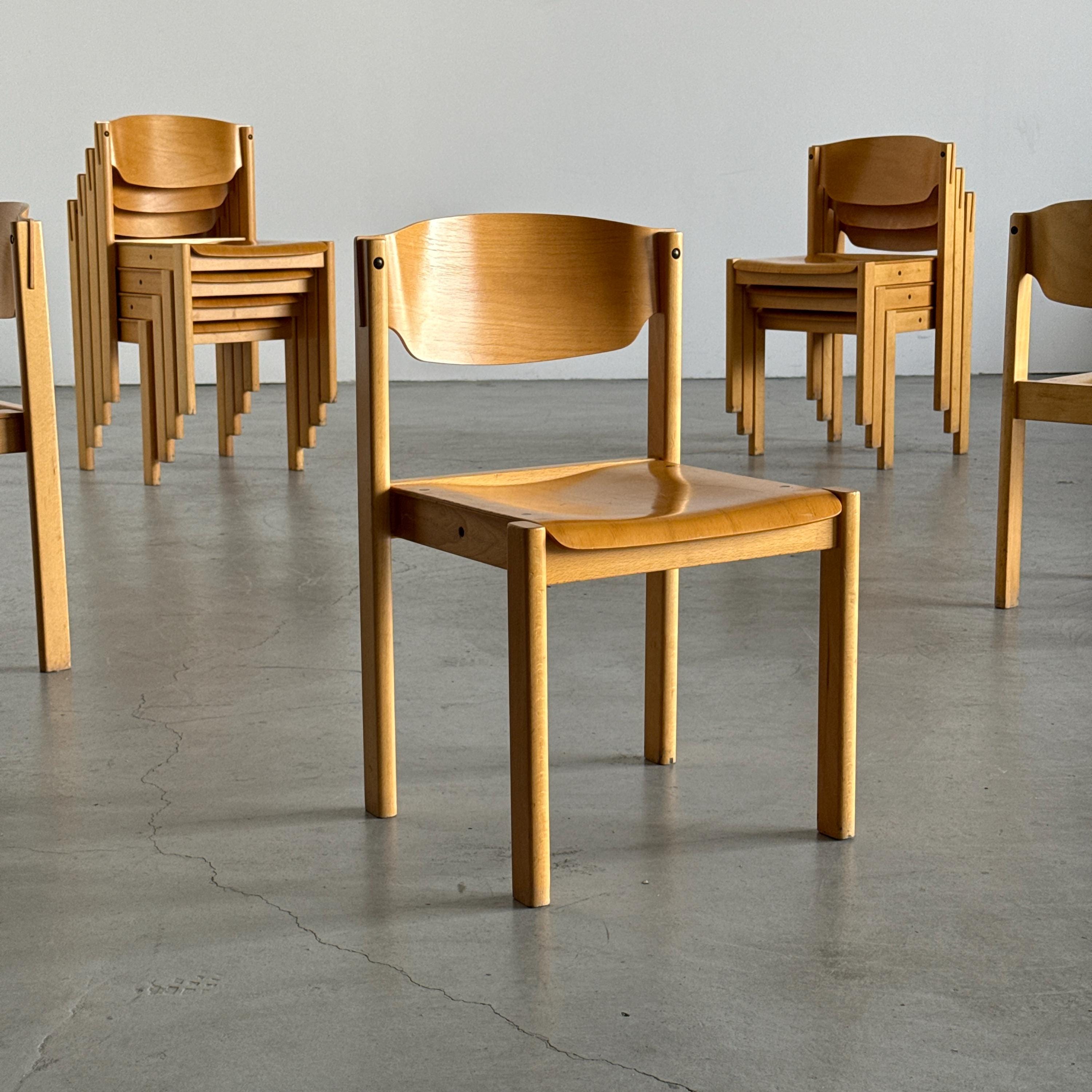 Wooden Dining Chairs or Visitor Chairs by Kusch + Co