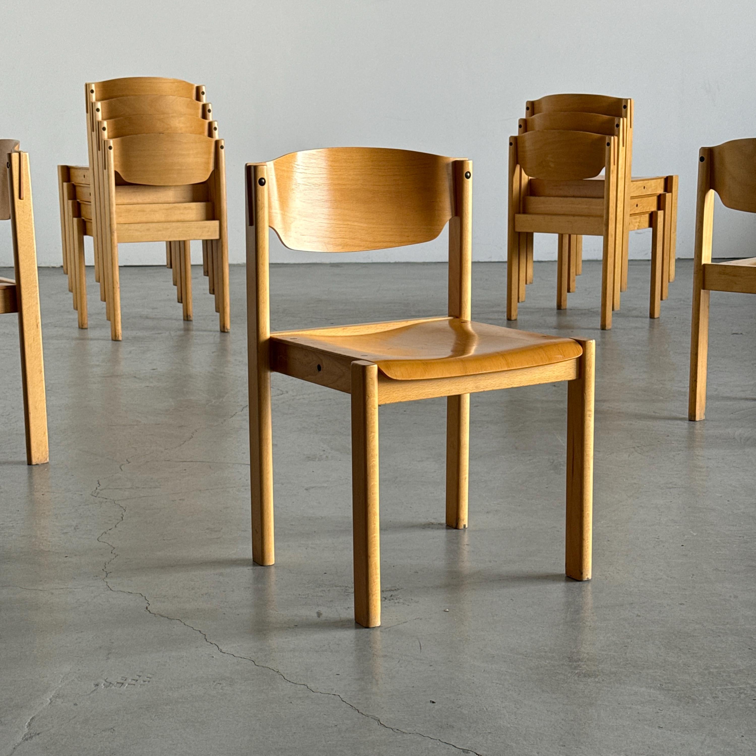 Wooden Dining Chairs or Visitor Chairs by Kusch + Co
