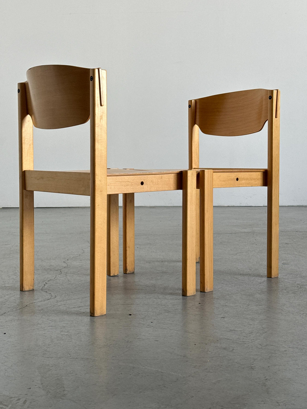 Wooden Dining Chairs or Visitor Chairs by Kusch + Co