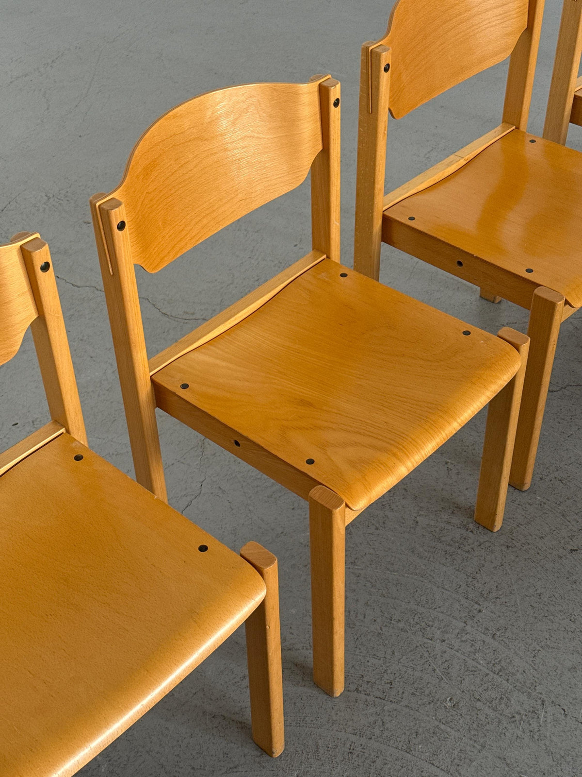 Wooden Dining Chairs or Visitor Chairs by Kusch + Co