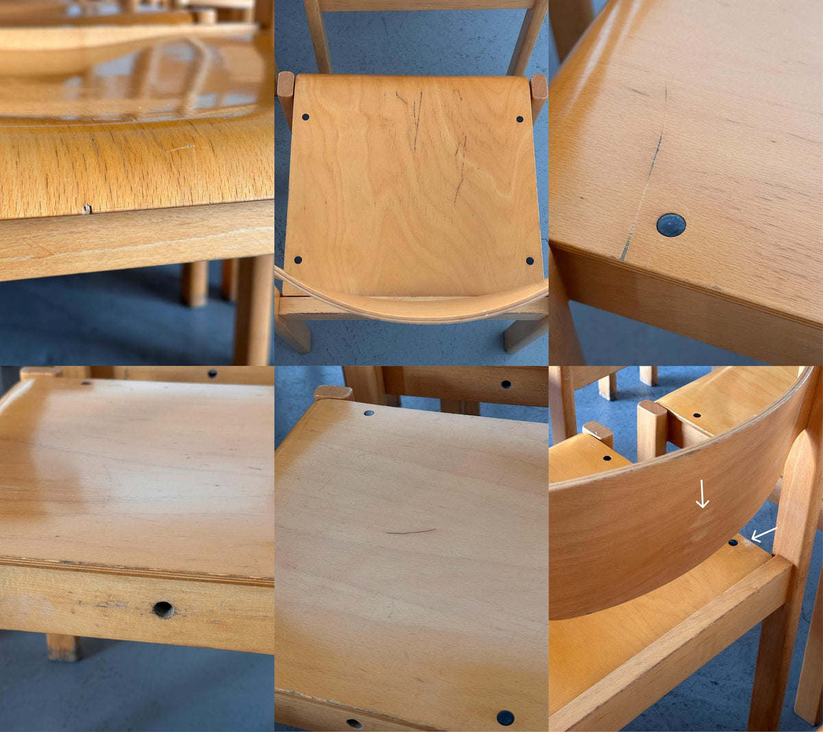Wooden Dining Chairs or Visitor Chairs by Kusch + Co