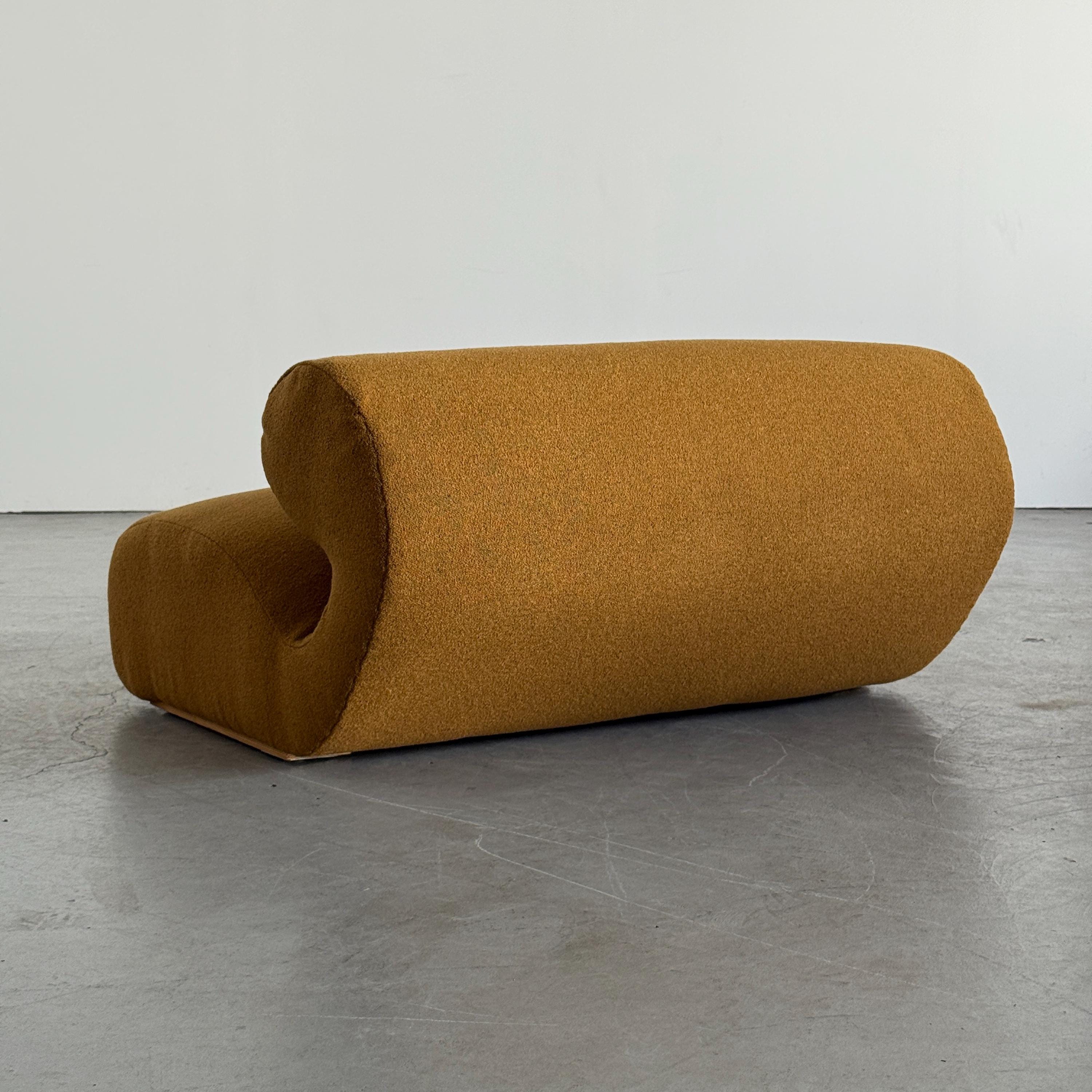 Sculptural Sofa in Ochre Bouclé