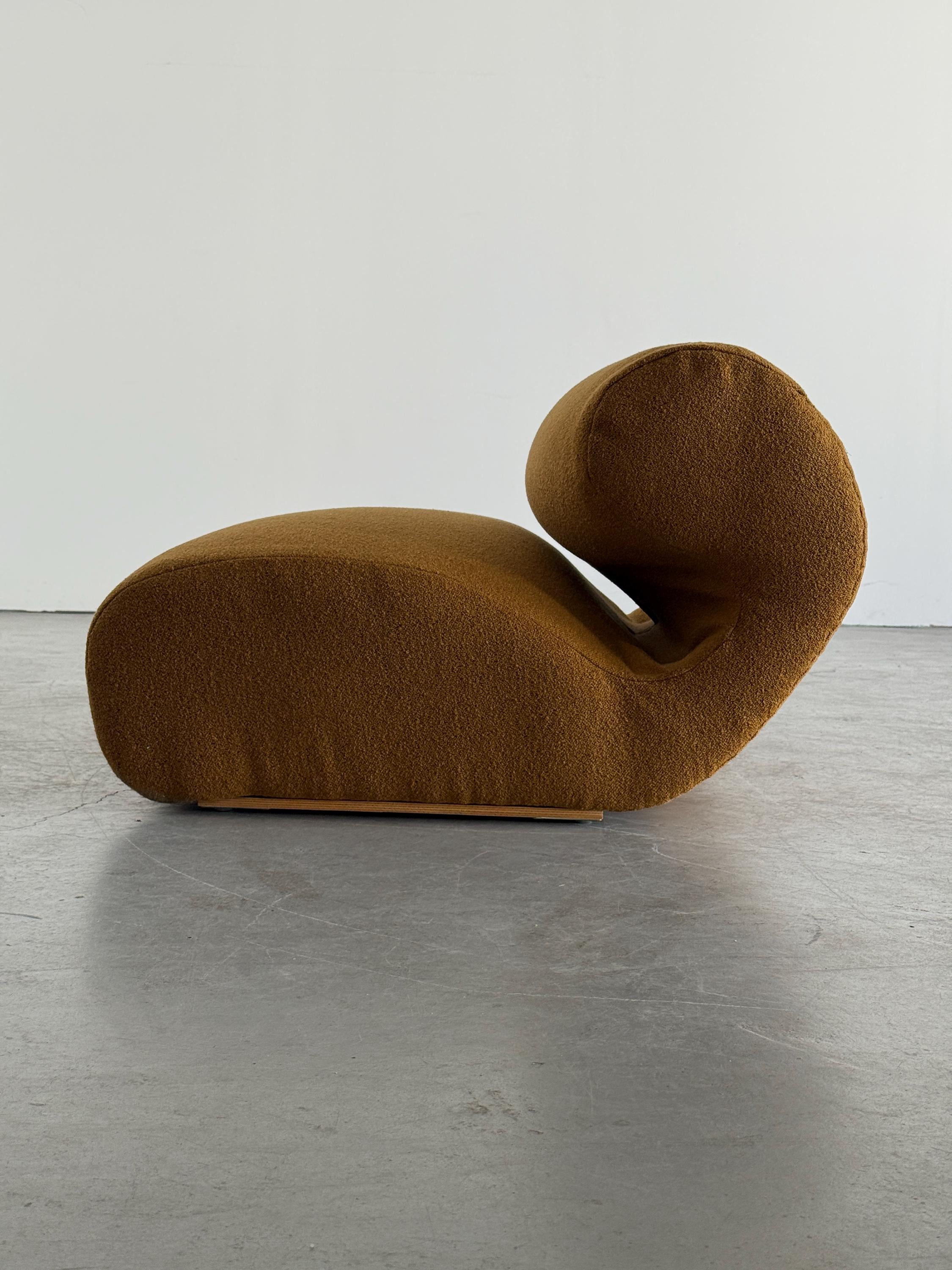 Sculptural Sofa in Ochre Bouclé