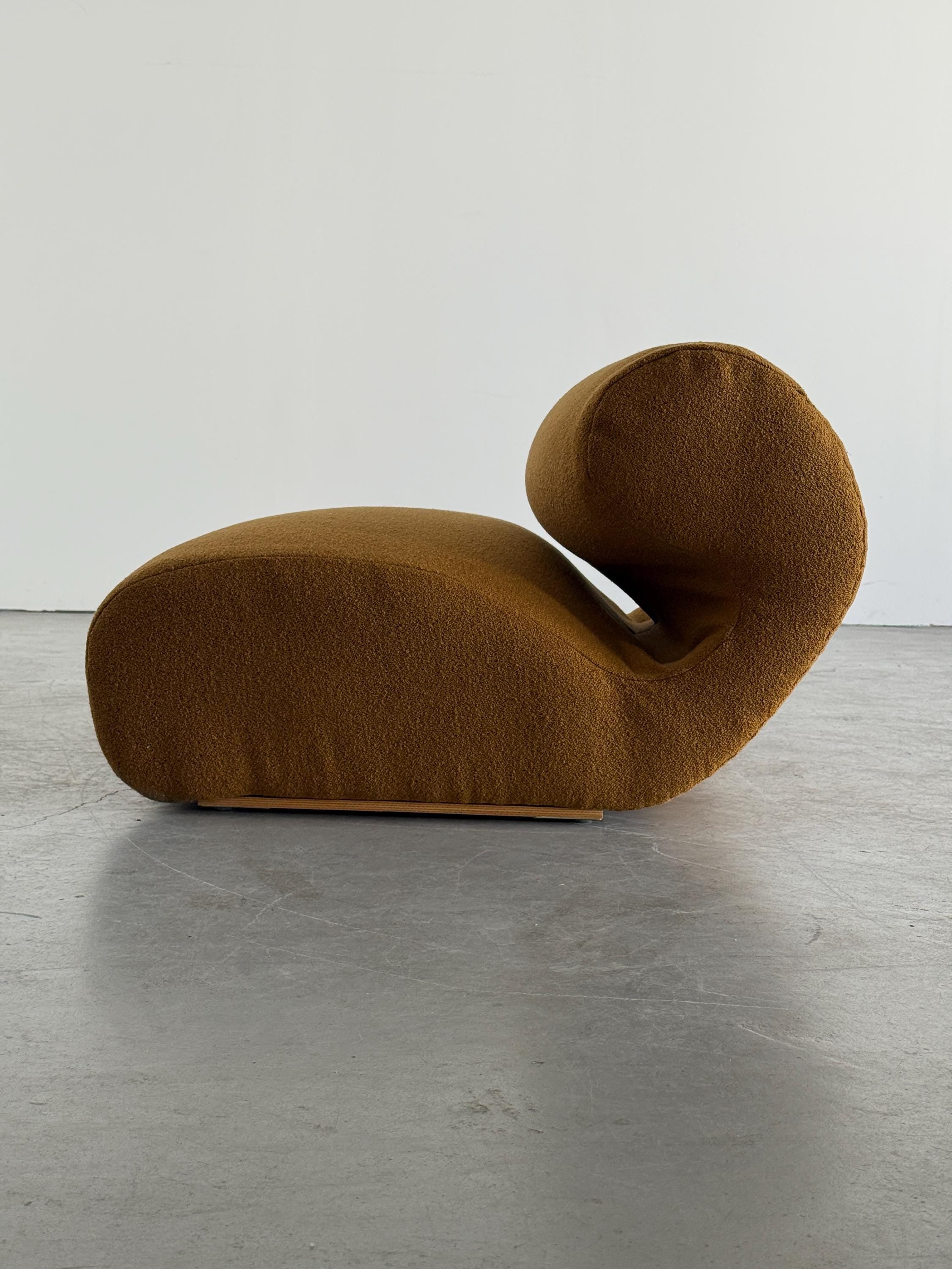 Sculptural Sofa in Ochre Bouclé