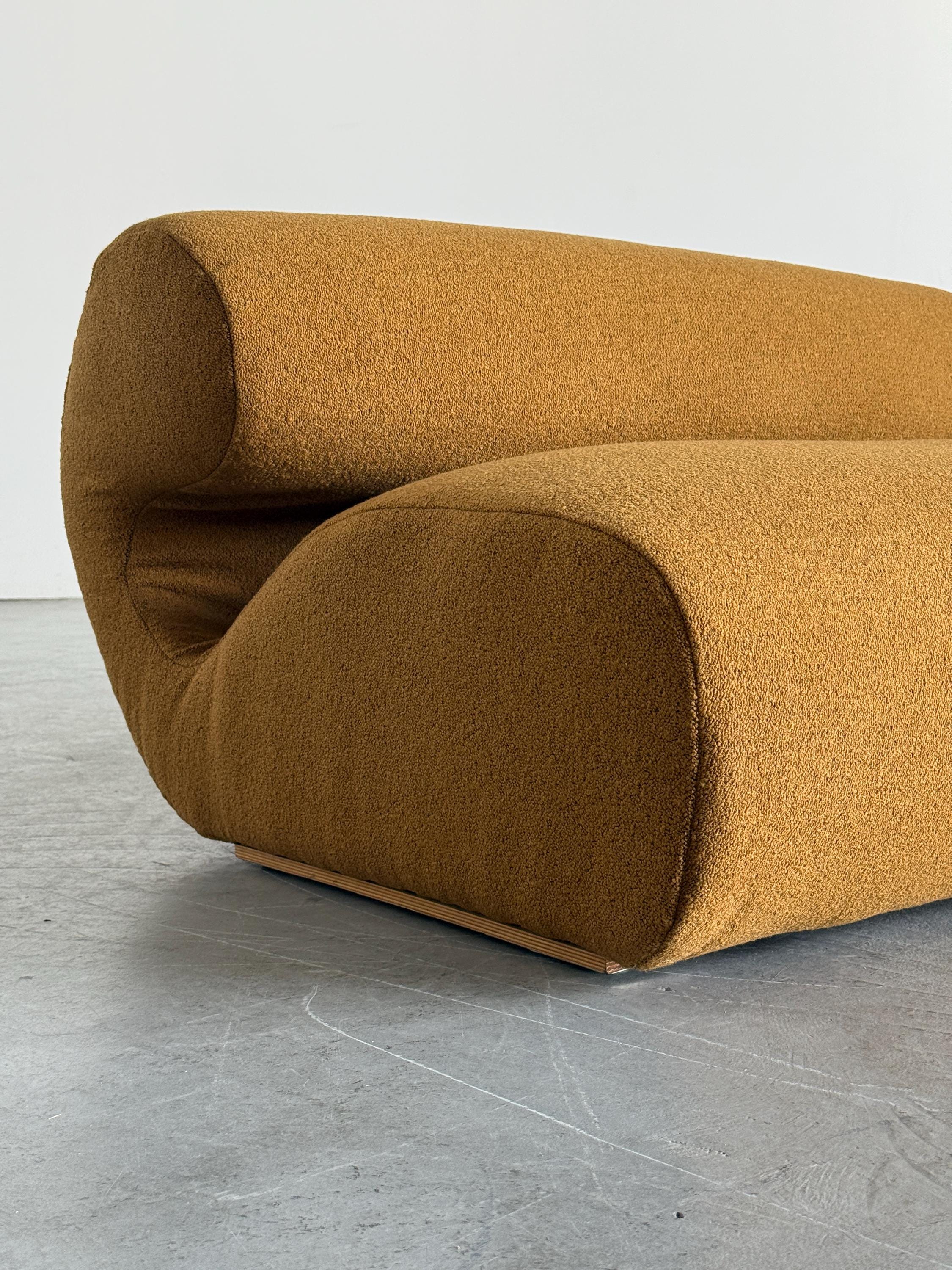 Sculptural Sofa in Ochre Bouclé