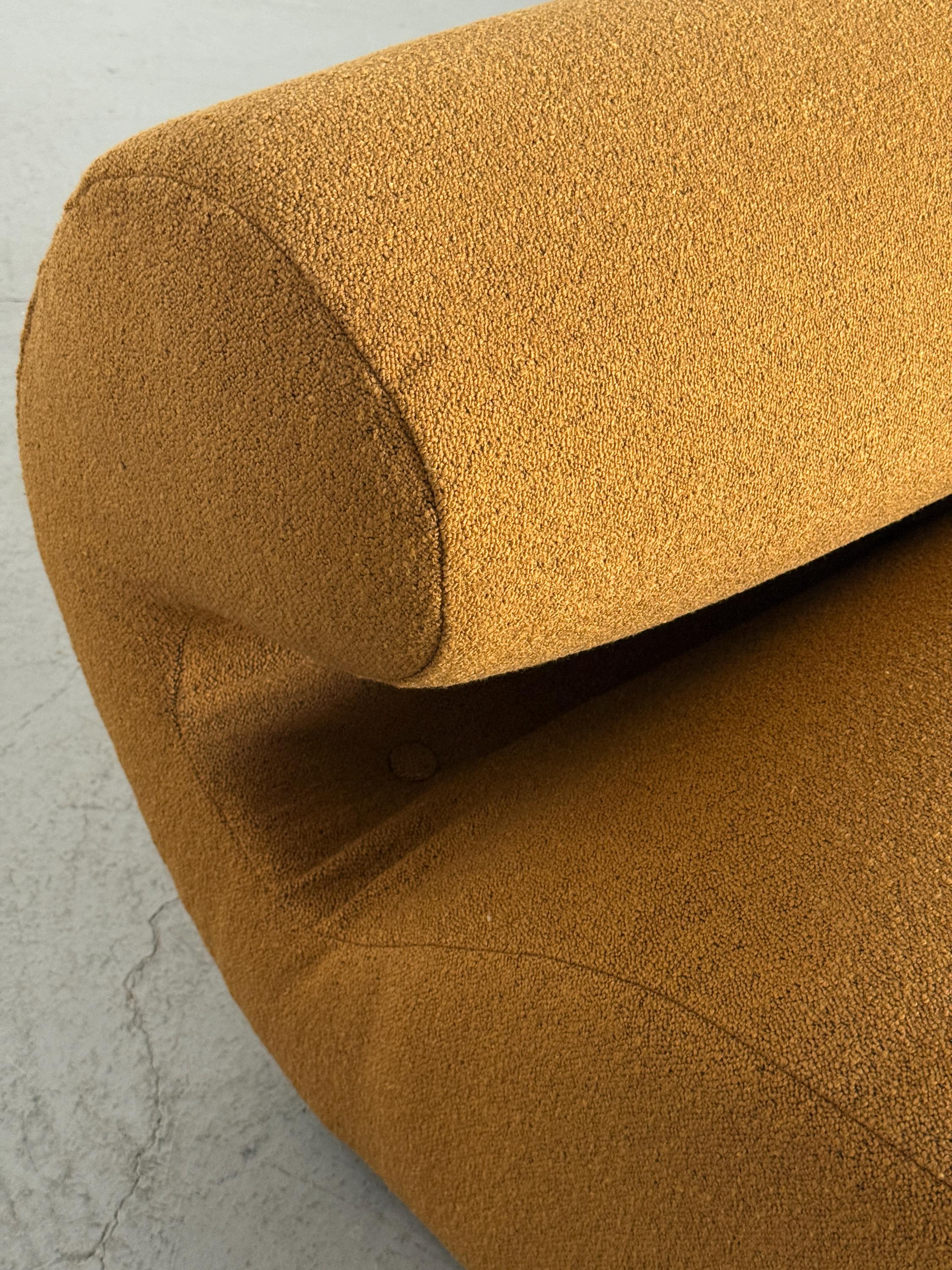 Sculptural Sofa in Ochre Bouclé