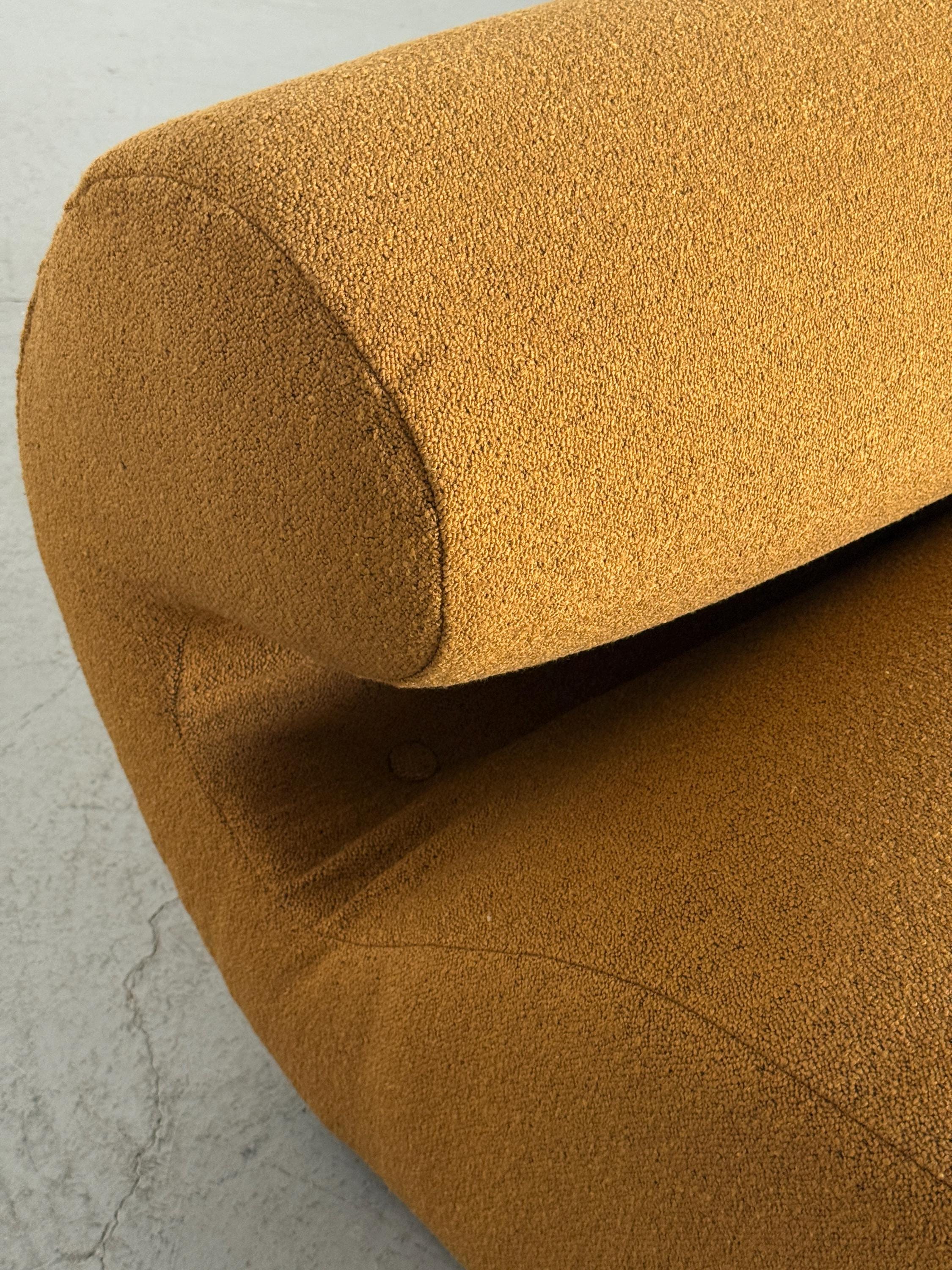 Sculptural Sofa in Ochre Bouclé