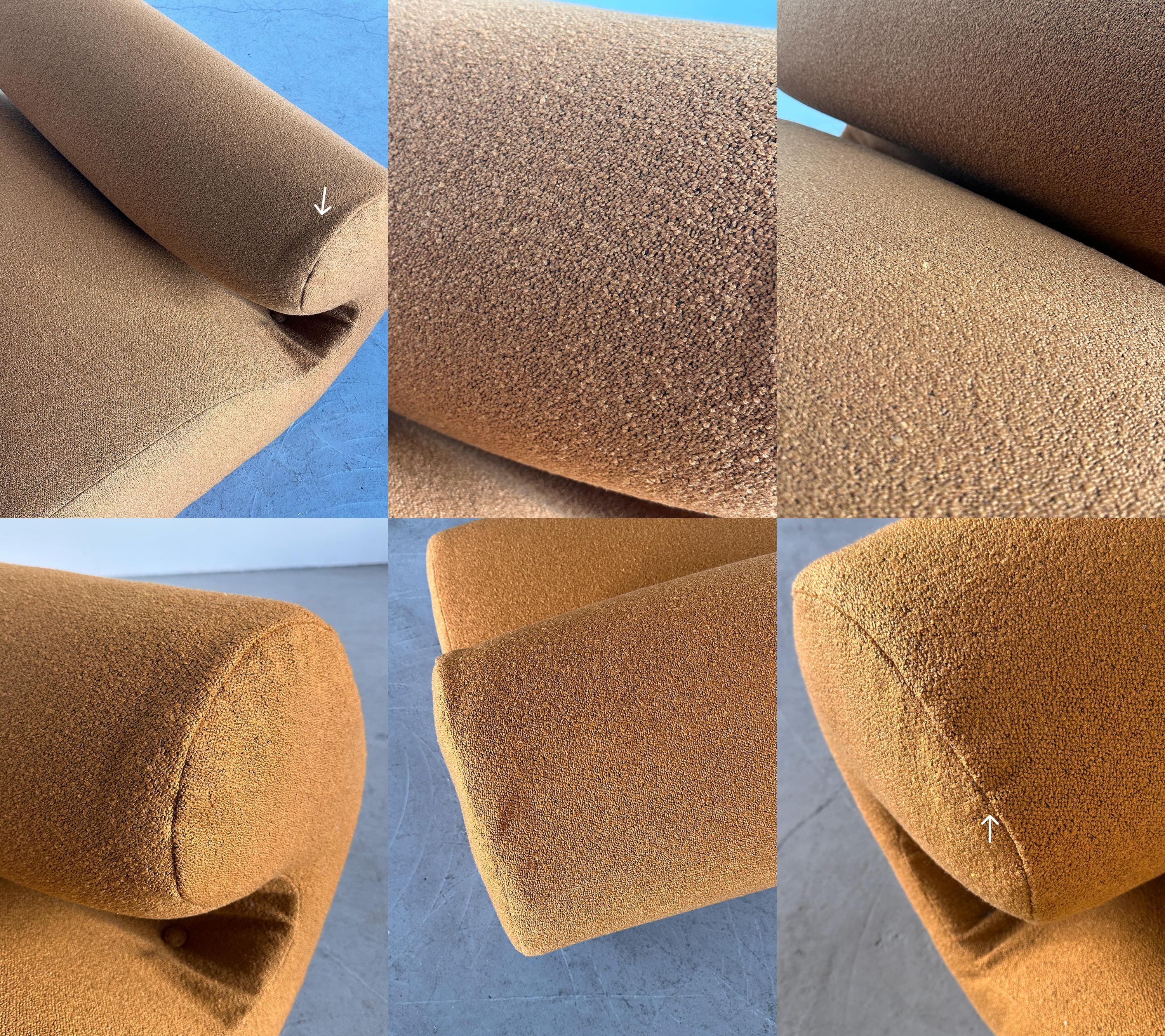 Sculptural Sofa in Ochre Bouclé