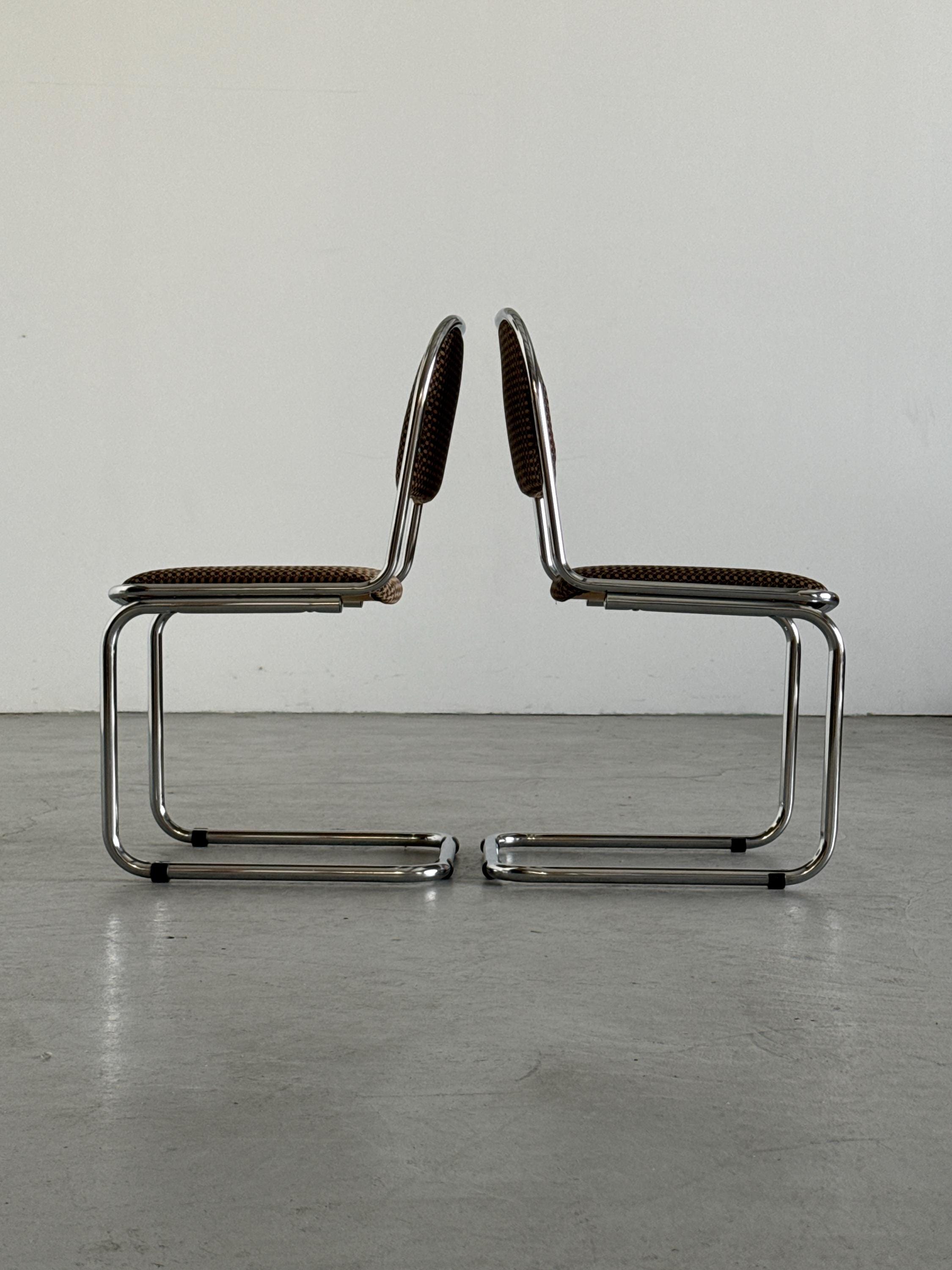 Bauhaus Design Cantilever Chairs in Patterned Upholstery