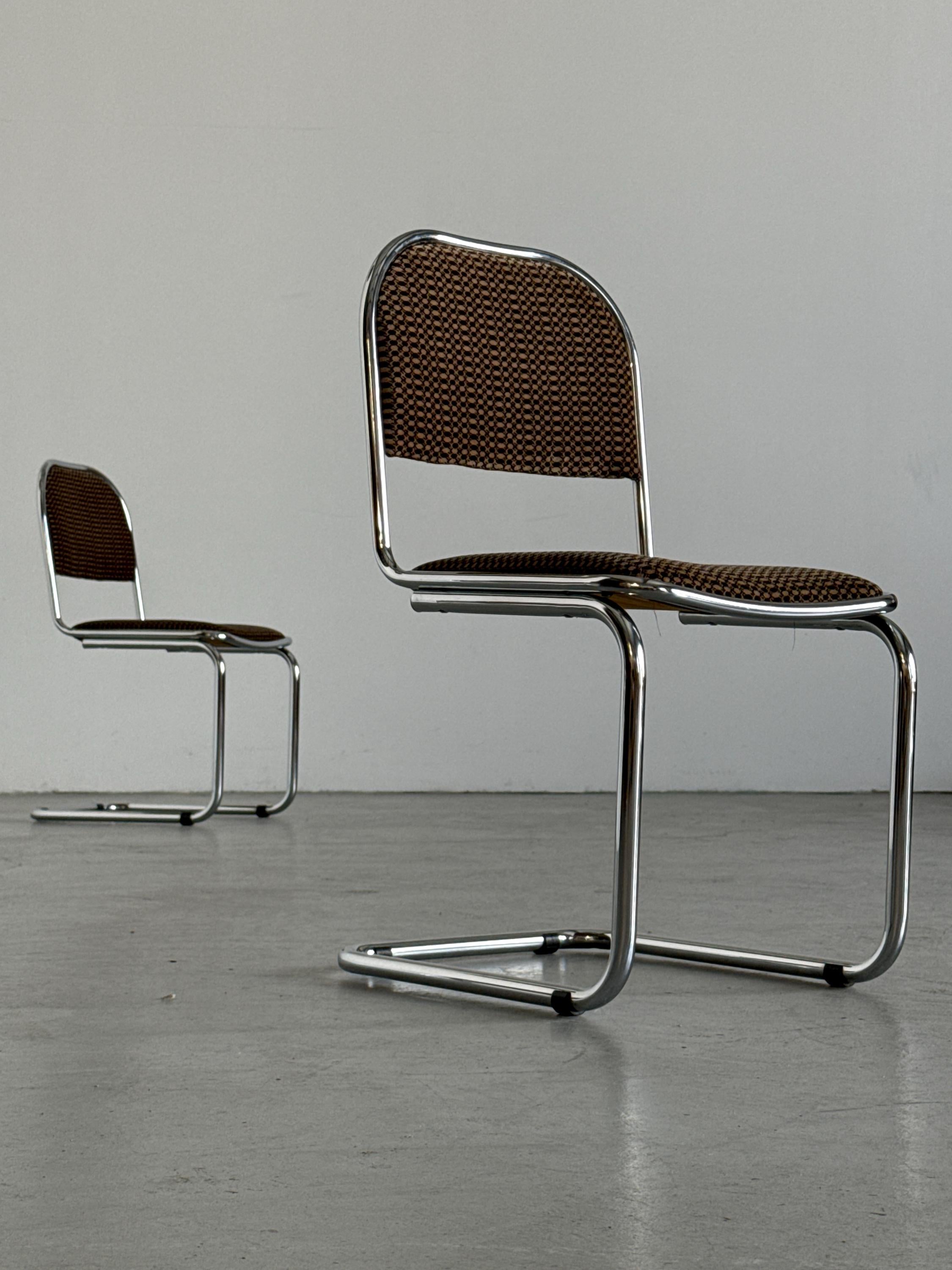 Bauhaus Design Cantilever Chairs in Patterned Upholstery