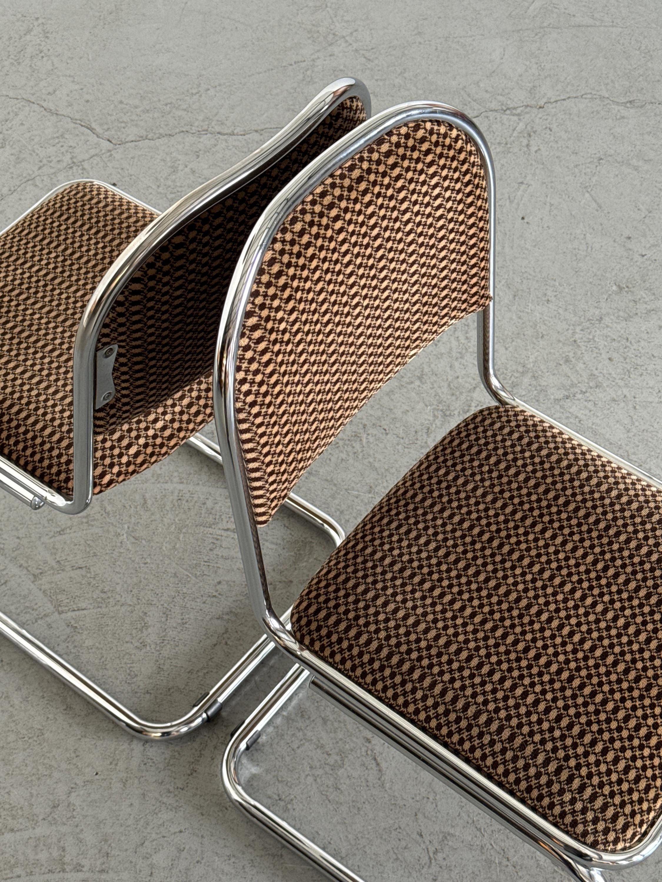 Bauhaus Design Cantilever Chairs in Patterned Upholstery